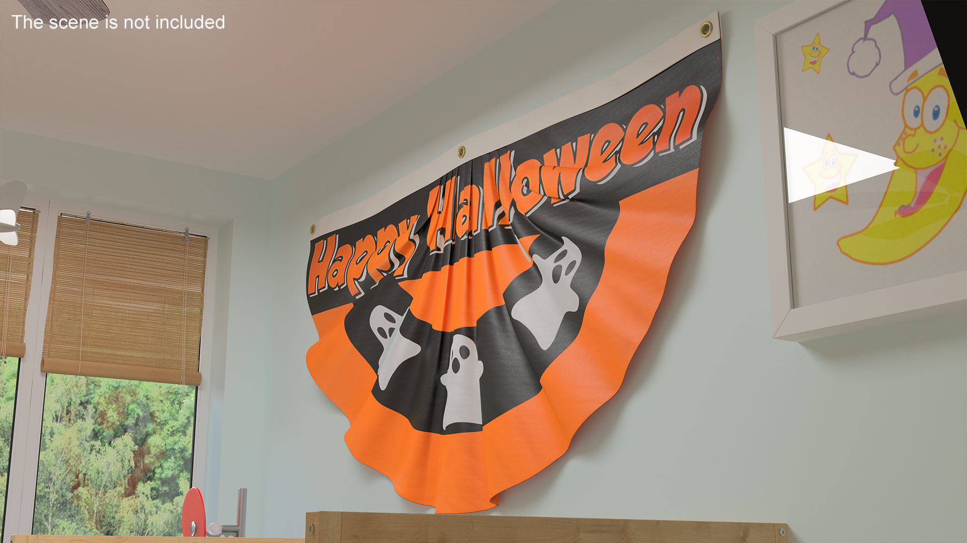 Halloween Bunting Flag Banner 3D model