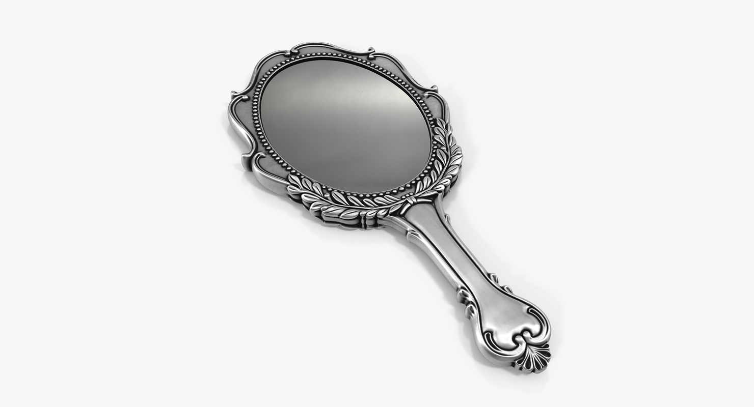 Antique Style Handheld Mirror 3D model