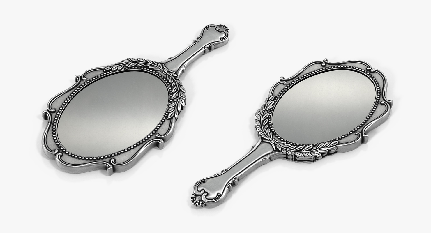 Antique Style Handheld Mirror 3D model