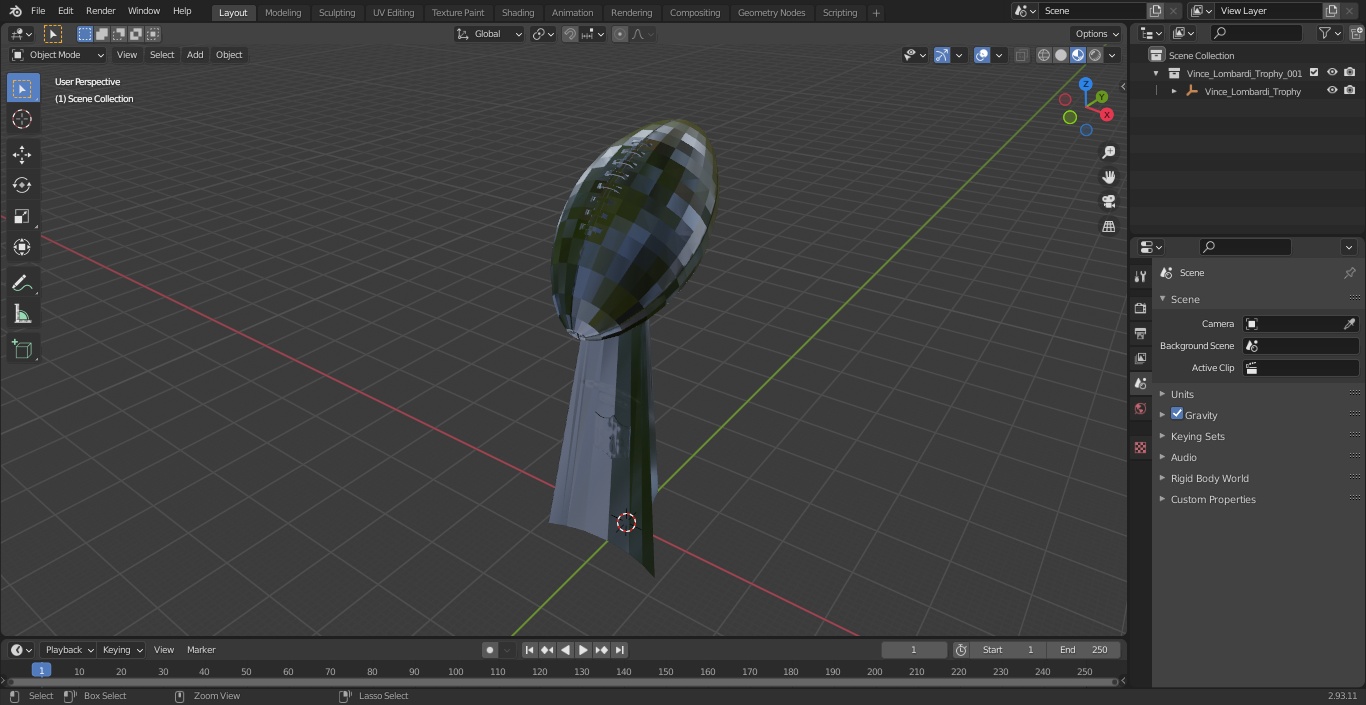 3D Vince Lombardi Trophy