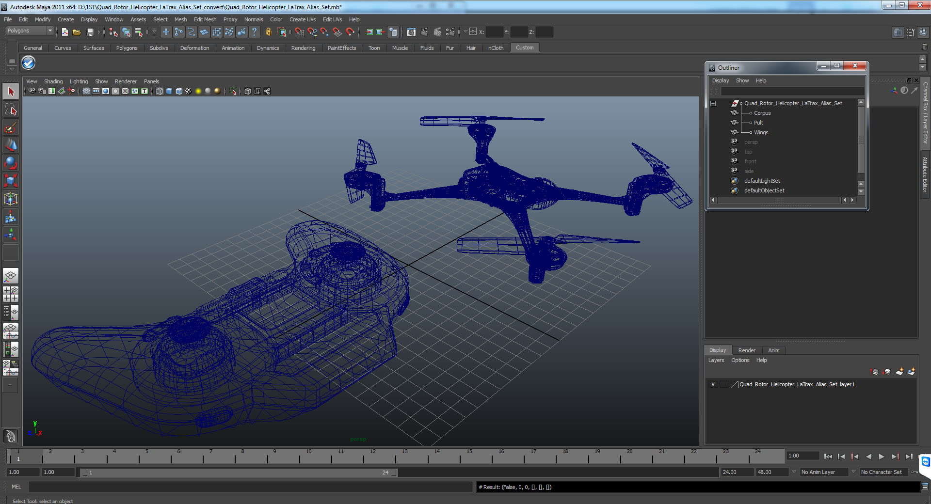 3D Quad Rotor Helicopter LaTrax Alias Set model