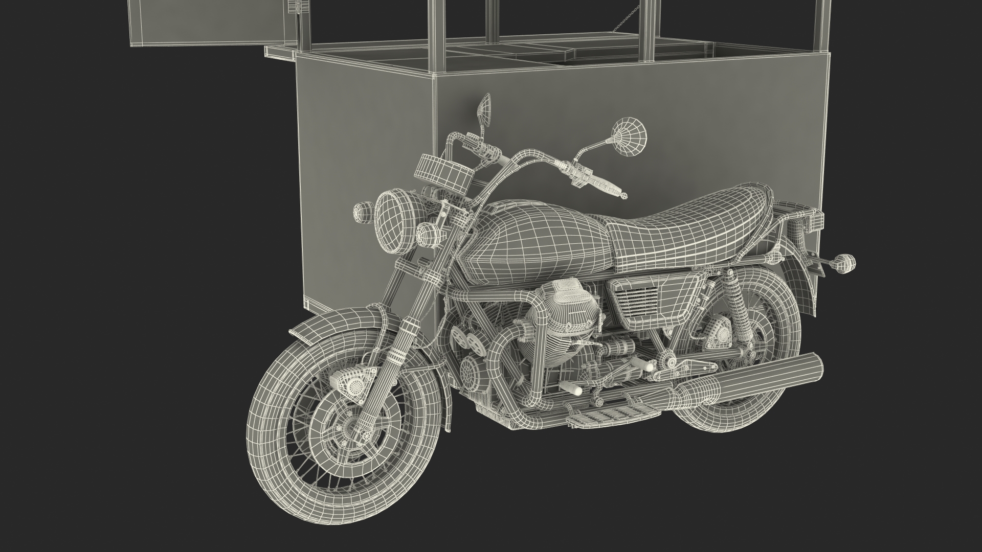 3D model Coffee Vendor Kiosk Empty with Bike