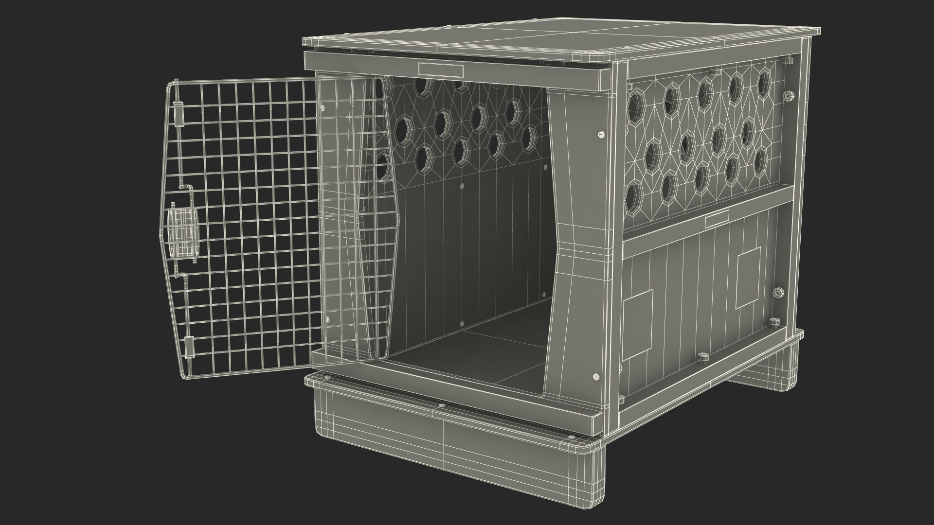 Animal Crate Travel Dark Wood 3D model