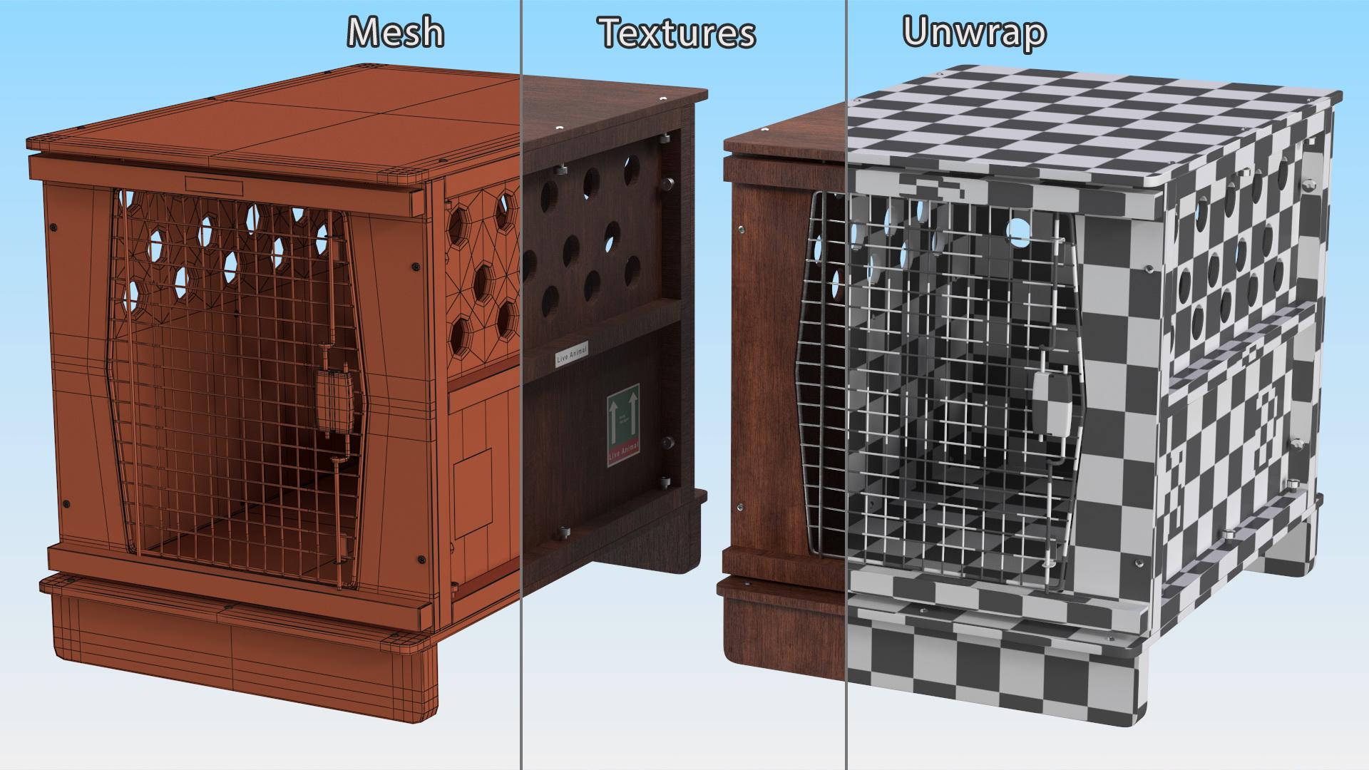 Animal Crate Travel Dark Wood 3D model