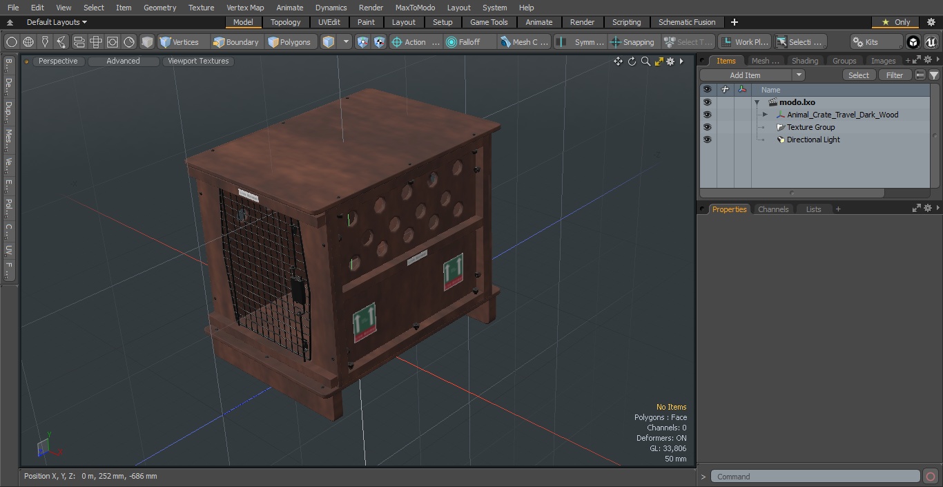 Animal Crate Travel Dark Wood 3D model