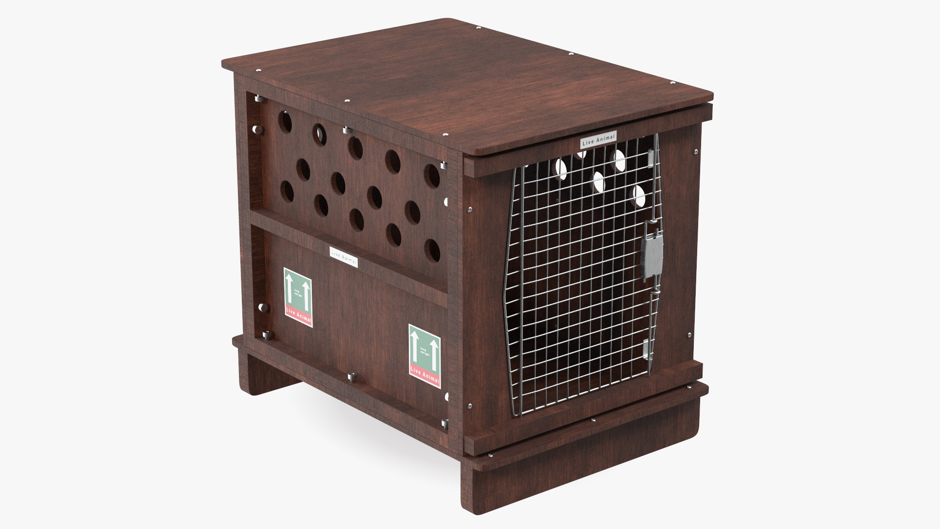 Animal Crate Travel Dark Wood 3D model