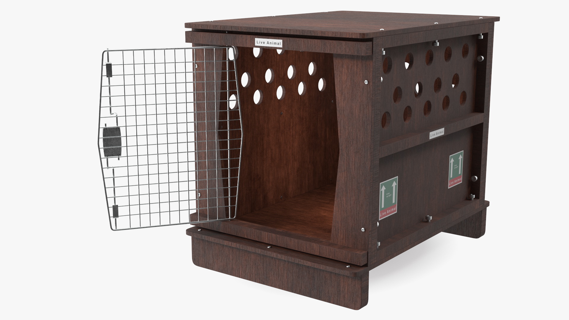 Animal Crate Travel Dark Wood 3D model