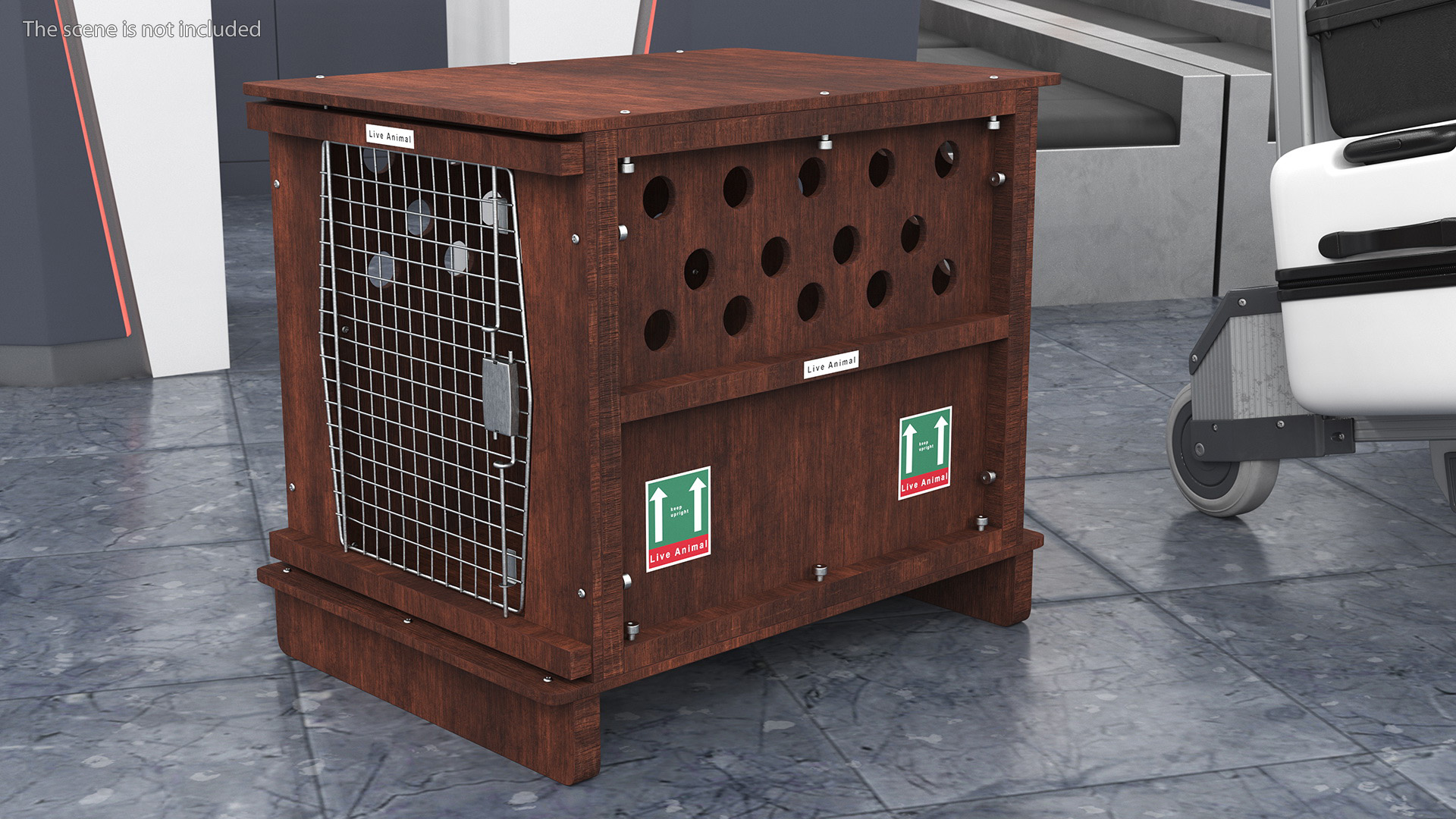 Animal Crate Travel Dark Wood 3D model