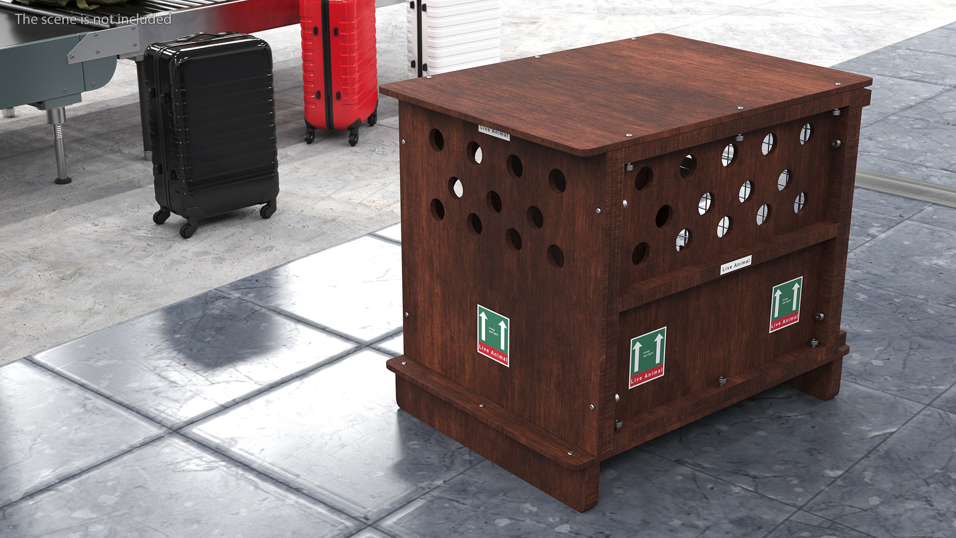 Animal Crate Travel Dark Wood 3D model