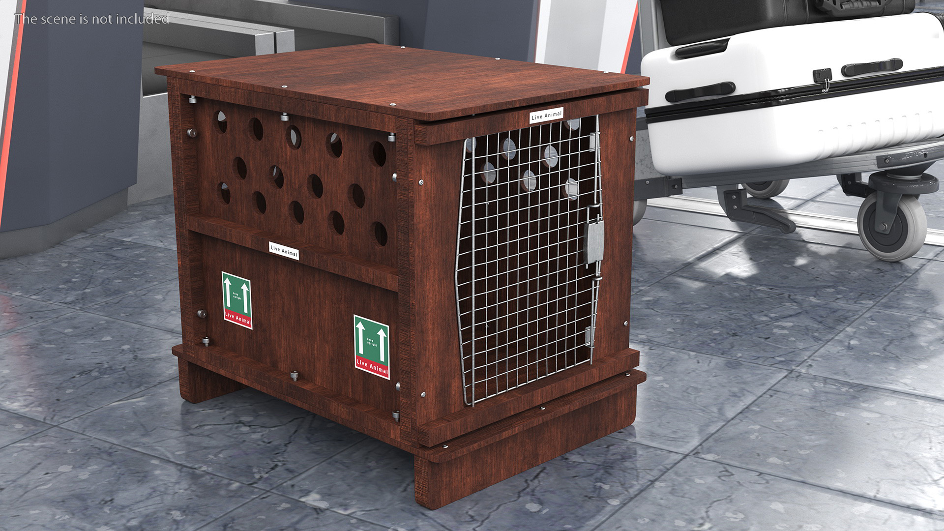 Animal Crate Travel Dark Wood 3D model