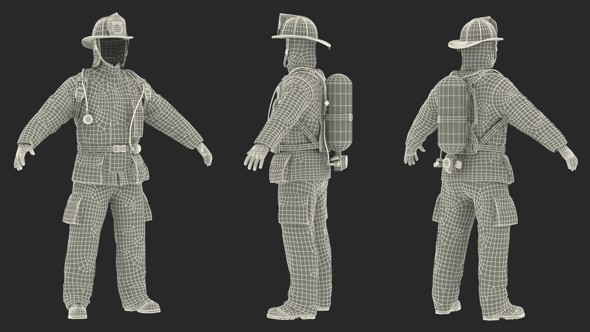 3D Standard Firefighter Turnout Gear model