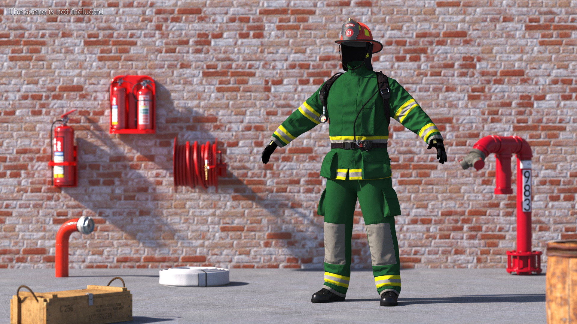 3D Standard Firefighter Turnout Gear model