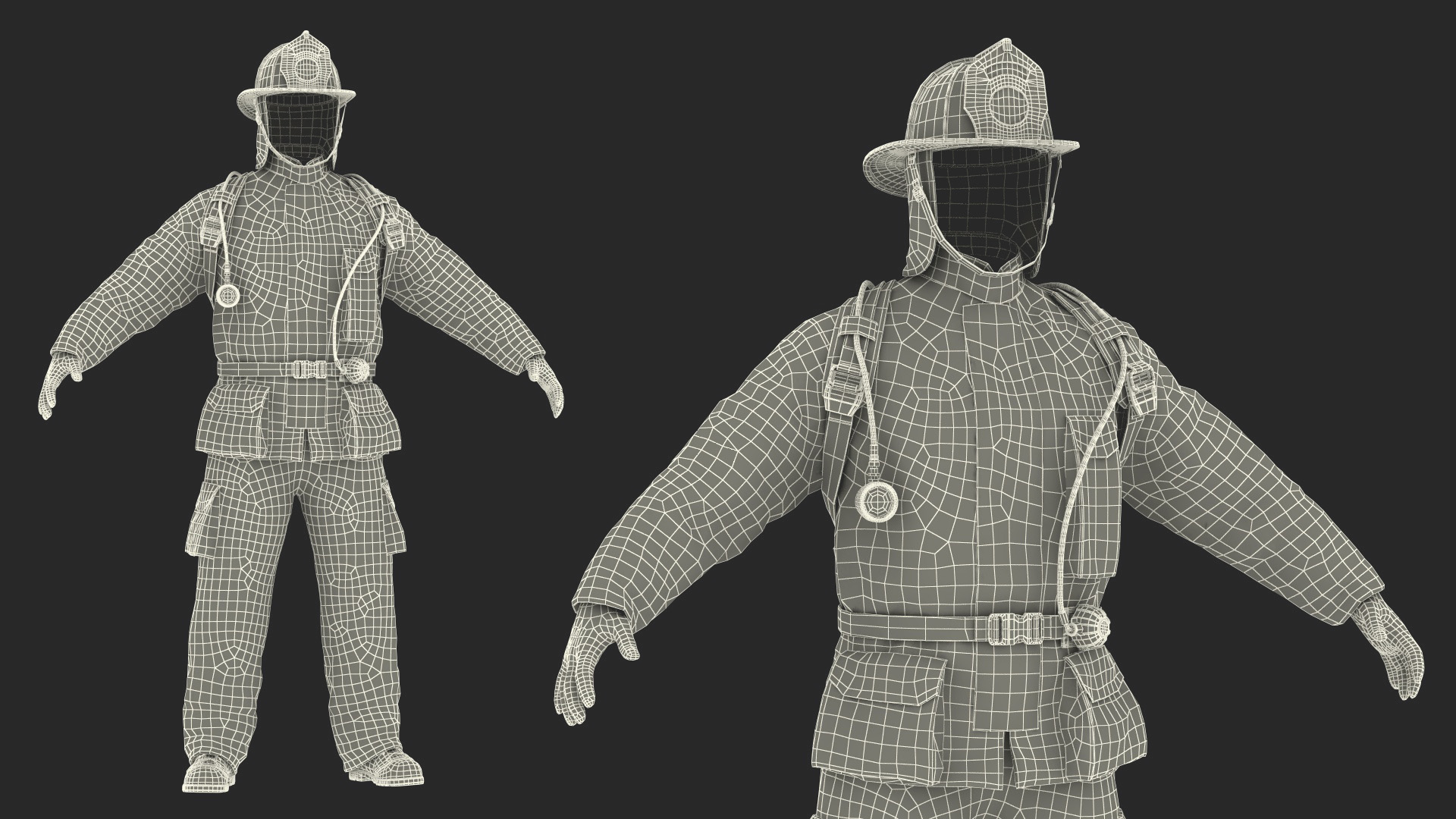 3D Standard Firefighter Turnout Gear model