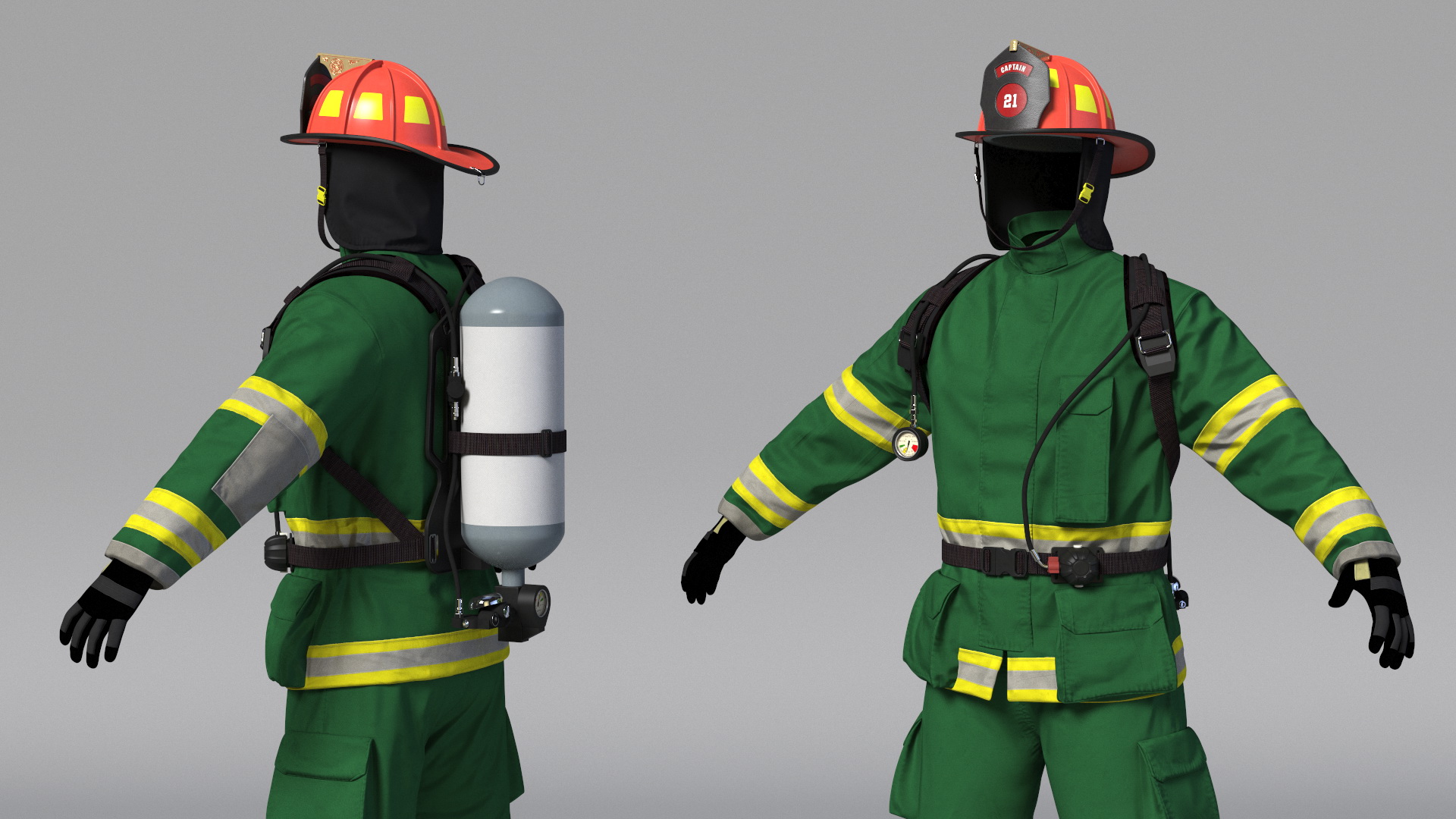 3D Standard Firefighter Turnout Gear model