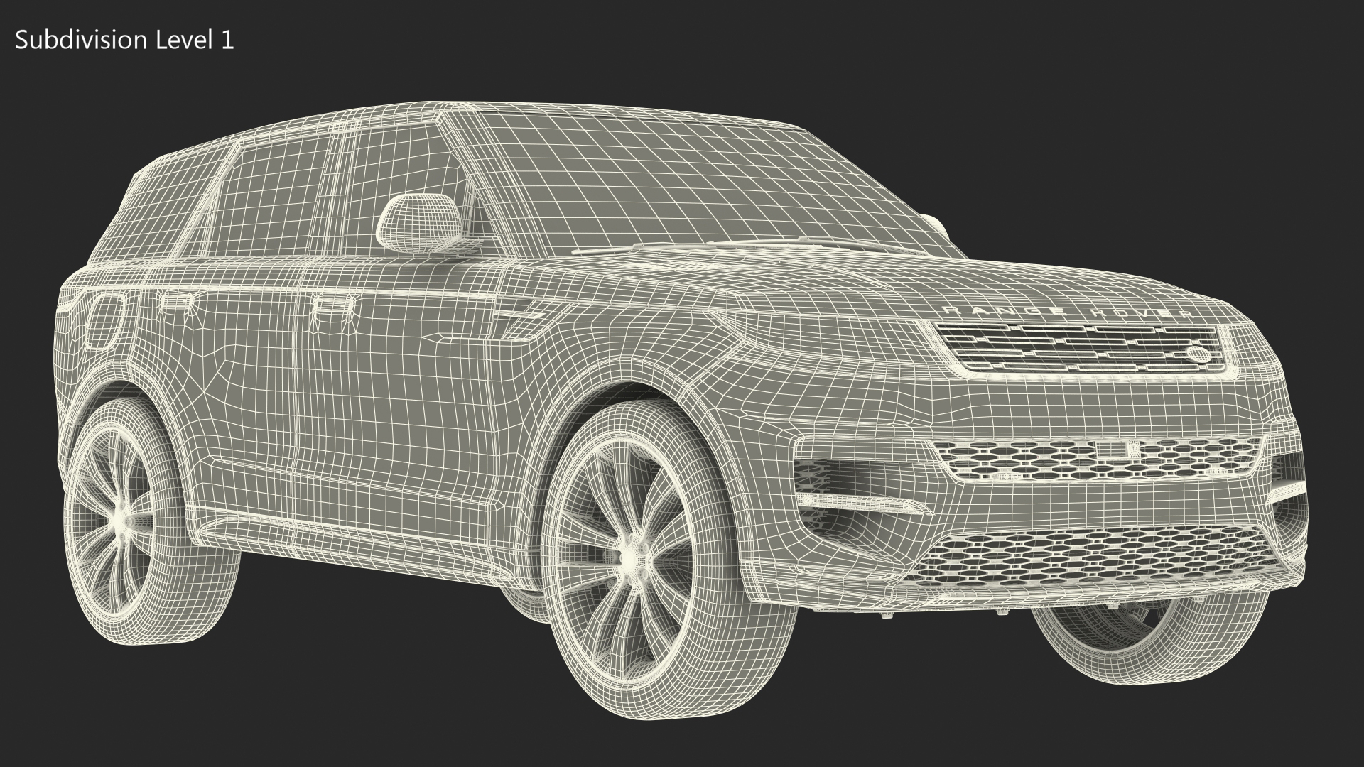 Light Grey Range Rover Sport SUV 2023 Rigged 3D model