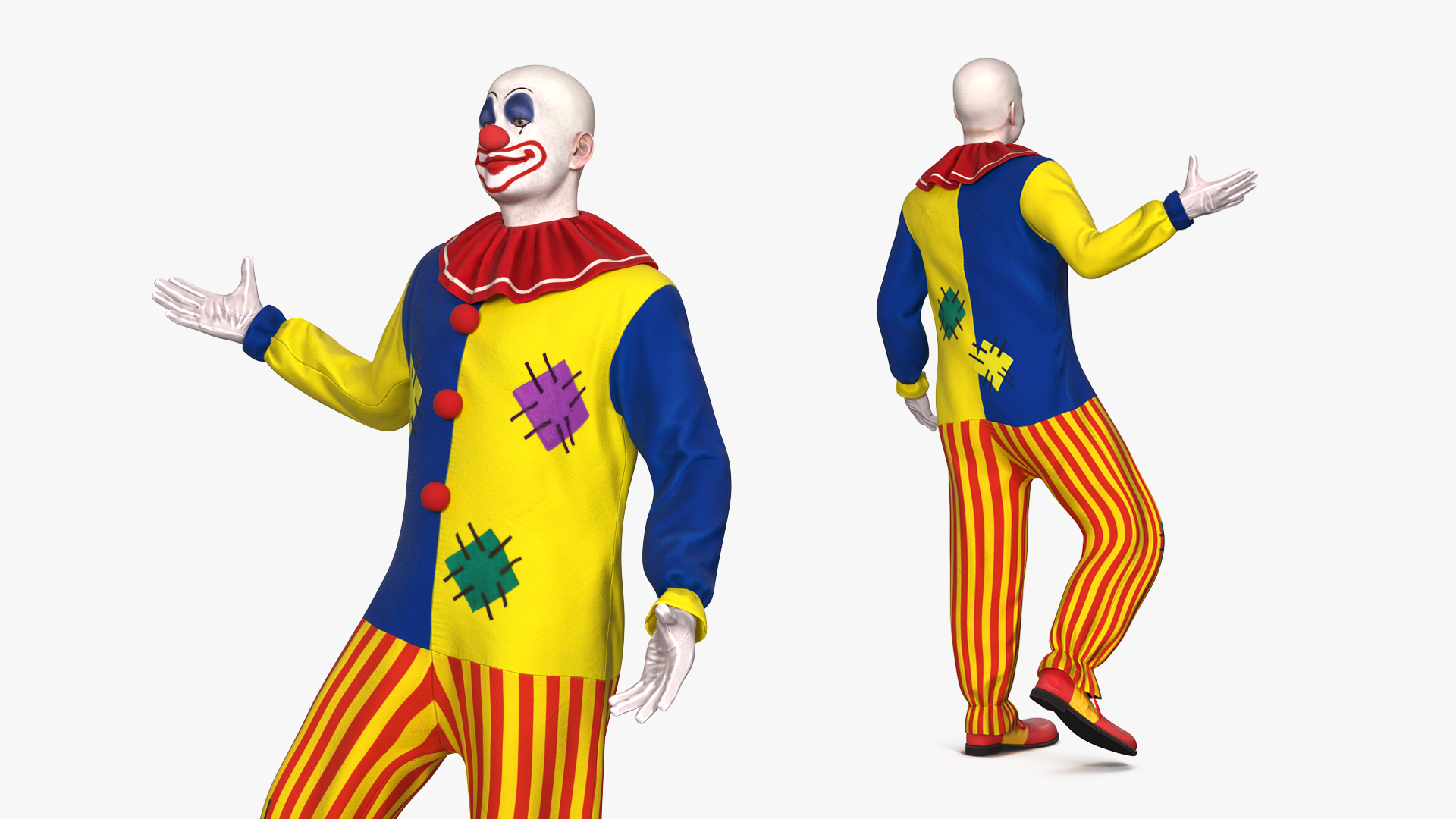 Bald Clown Standing Pose 3D model