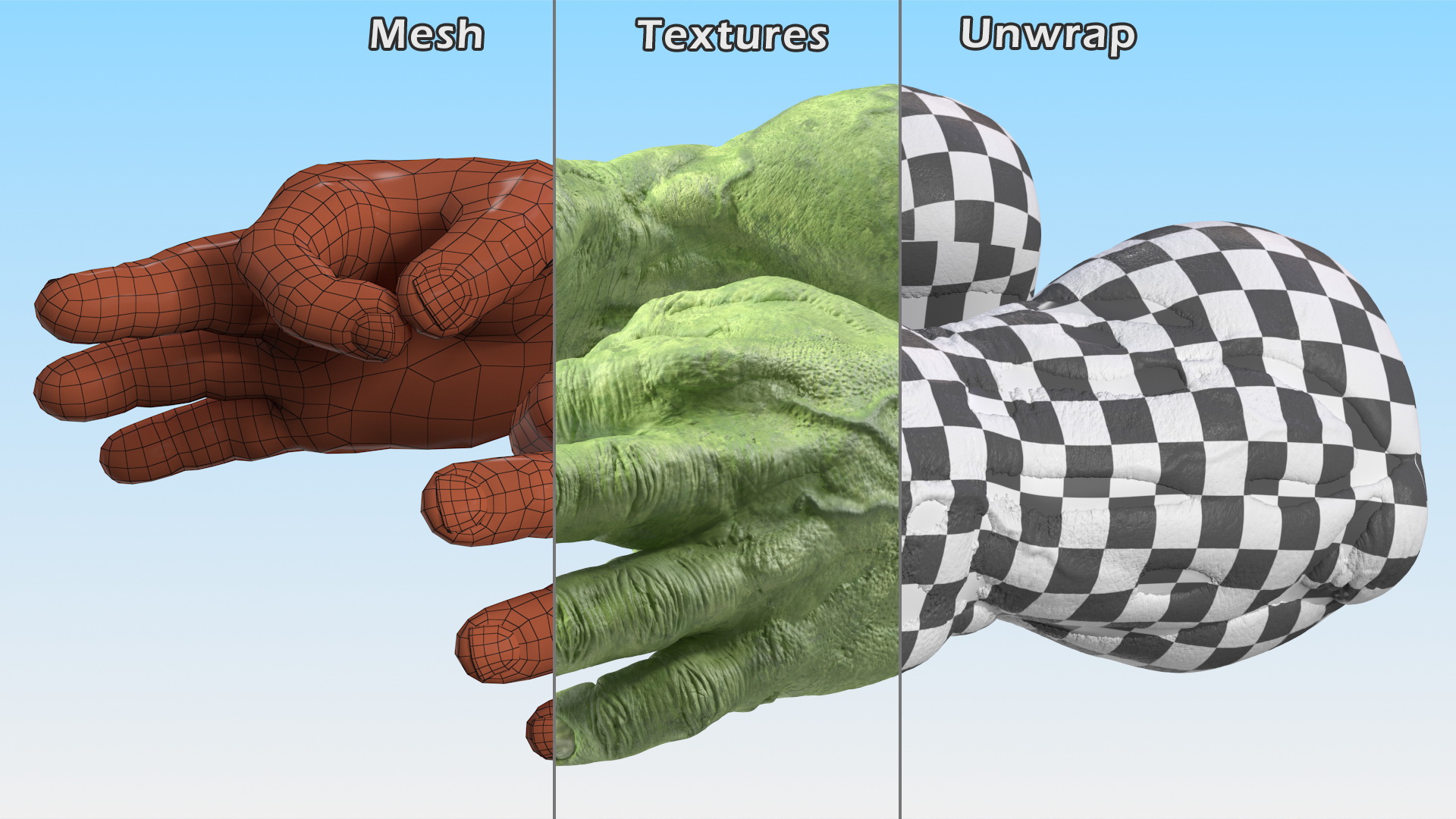 3D Hulk Hands Alright model