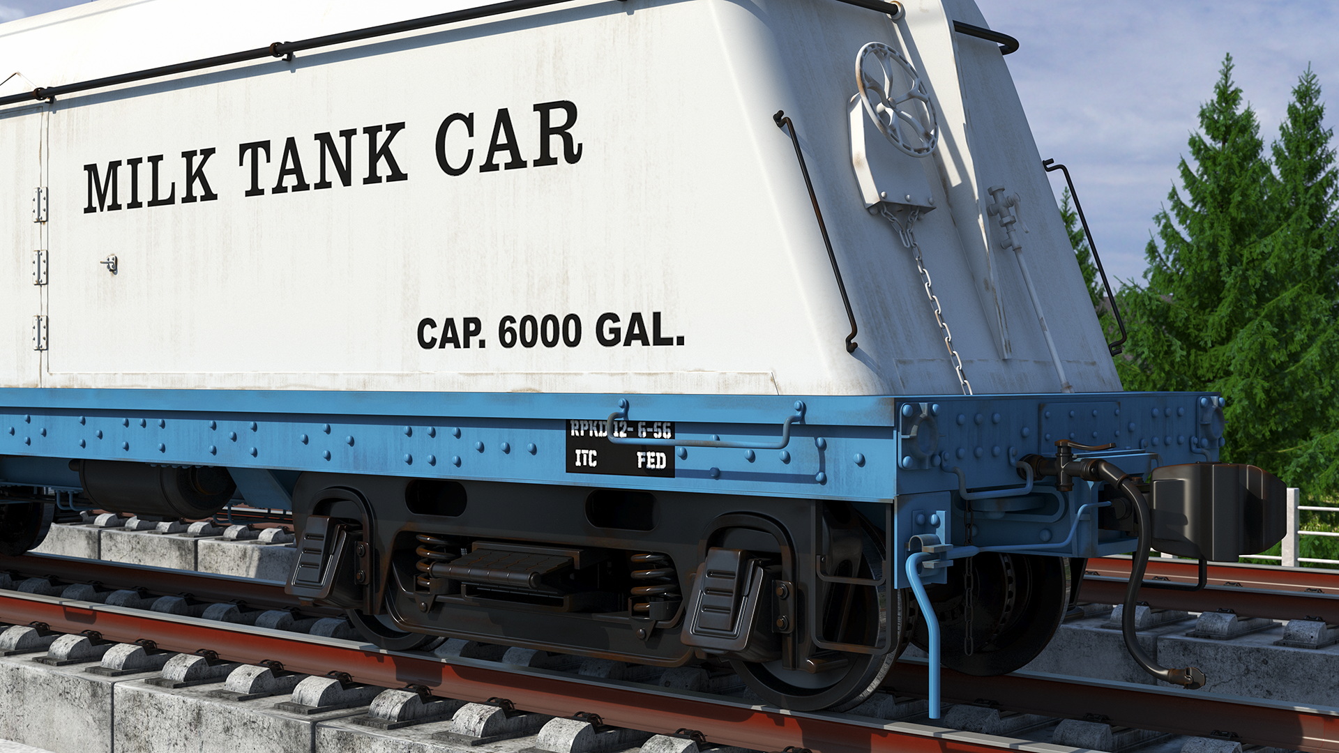 3D Milk Tank Car Bordens