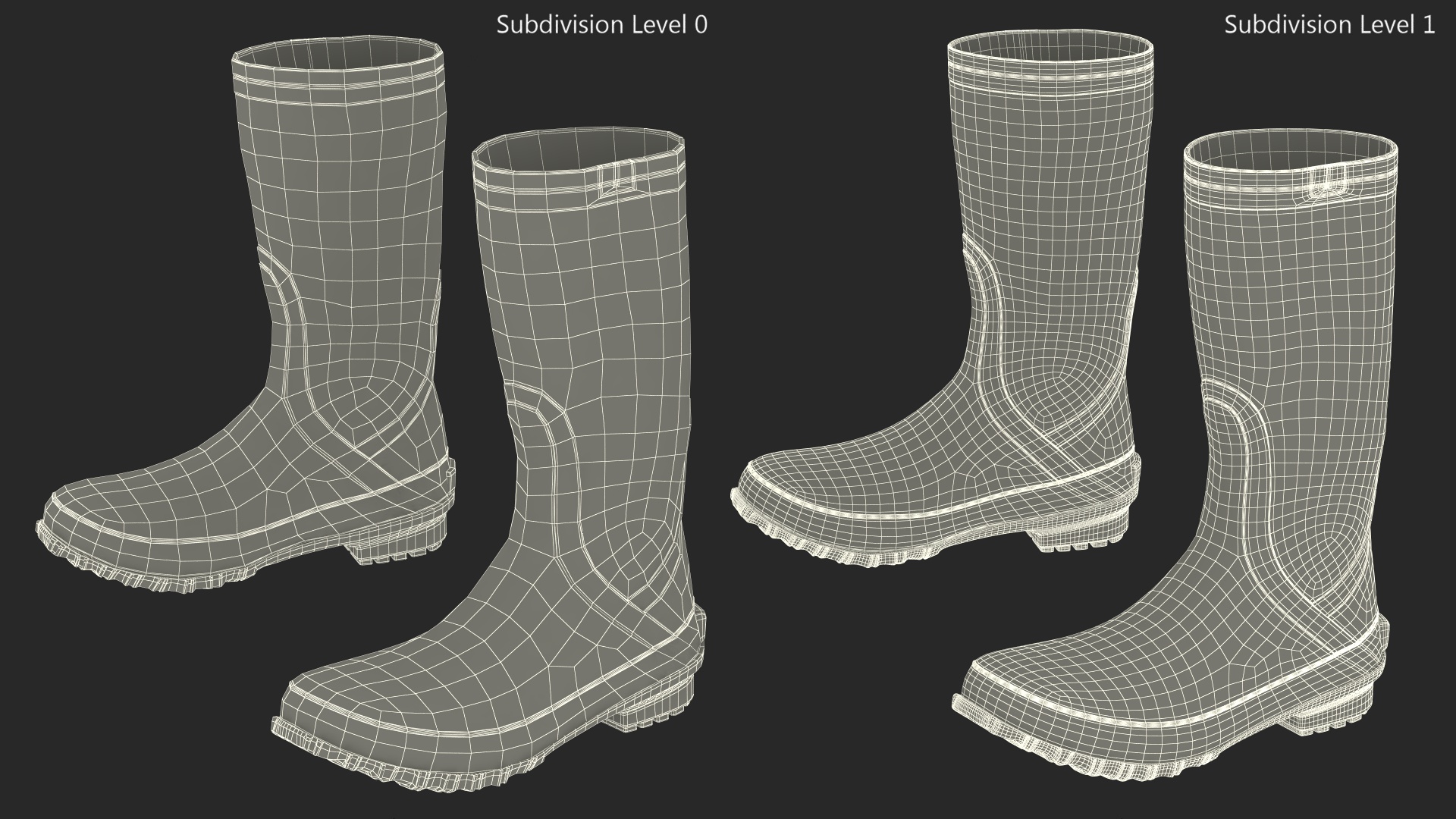 3D Dirty Rubber Boots model