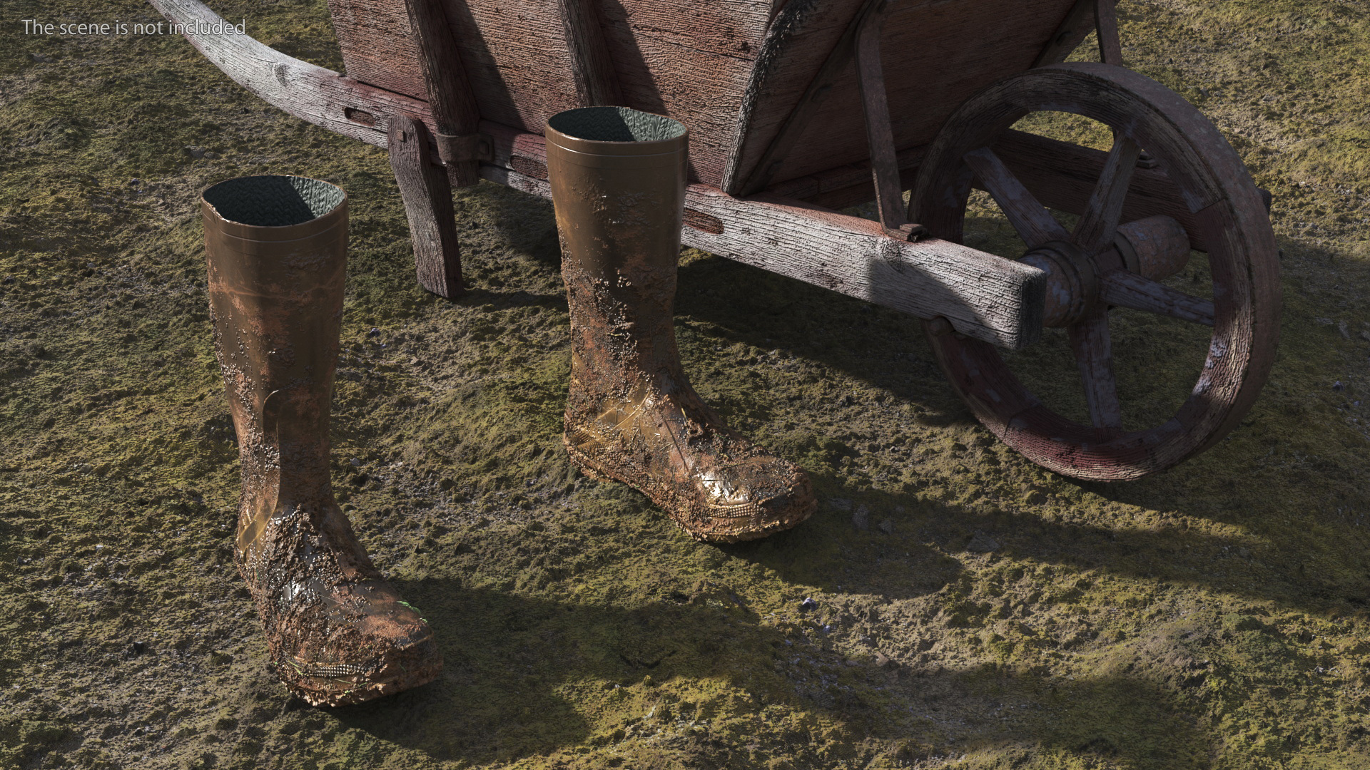 3D Dirty Rubber Boots model