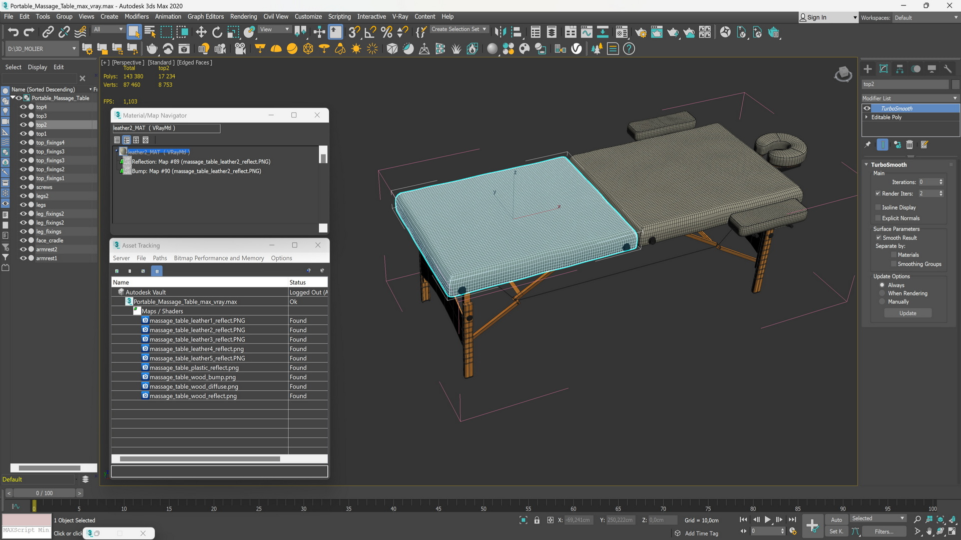 Portable Massage Table 3D