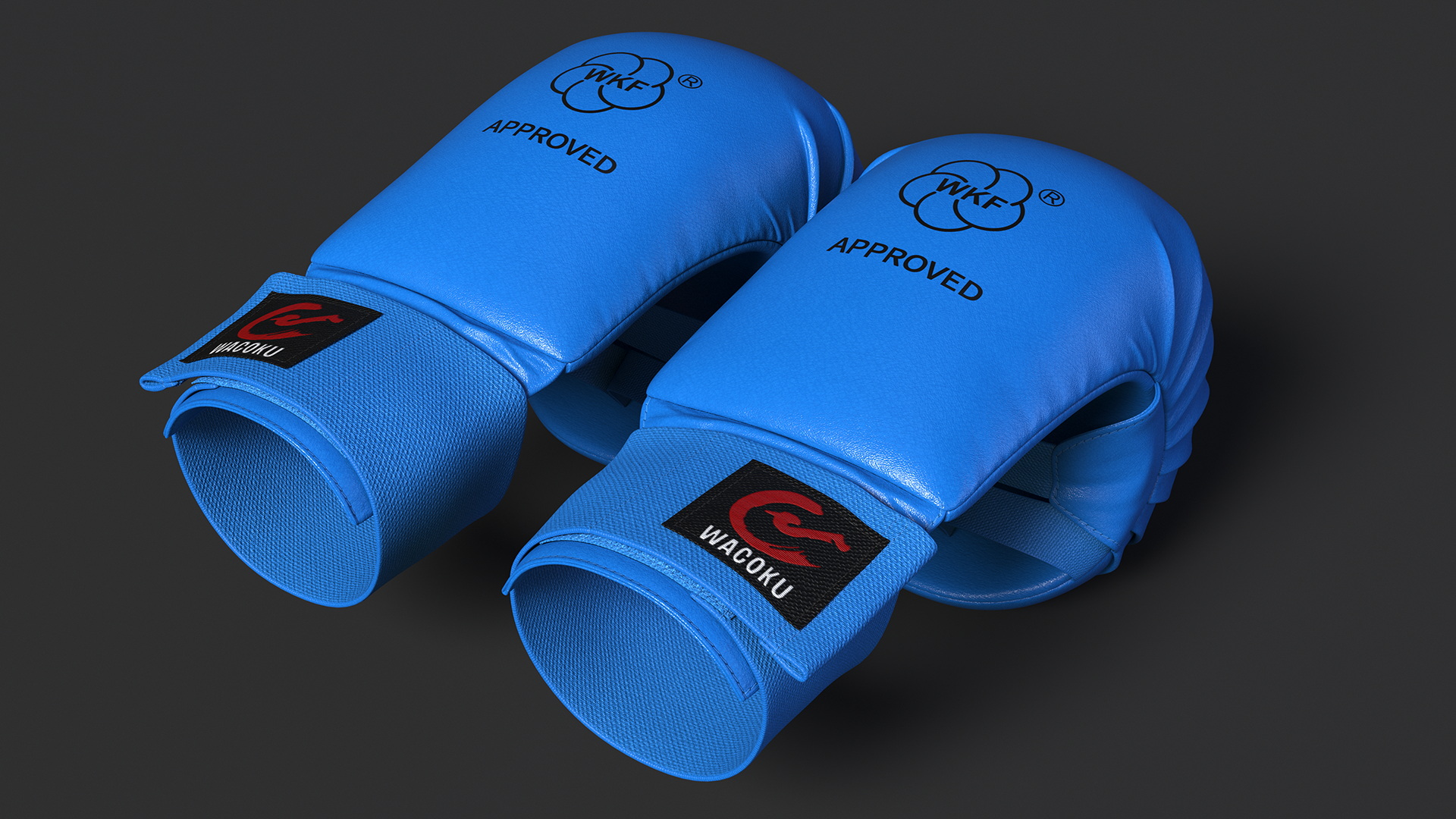 Karate Gloves WKF Blue 3D