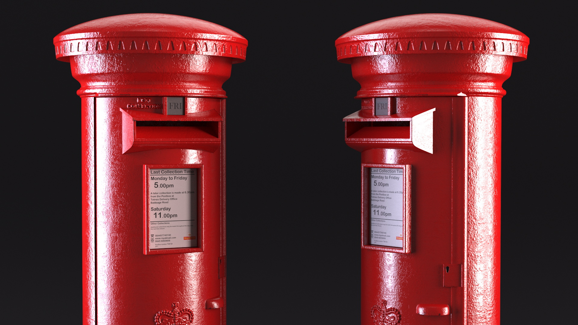 3D model British Red Post Box