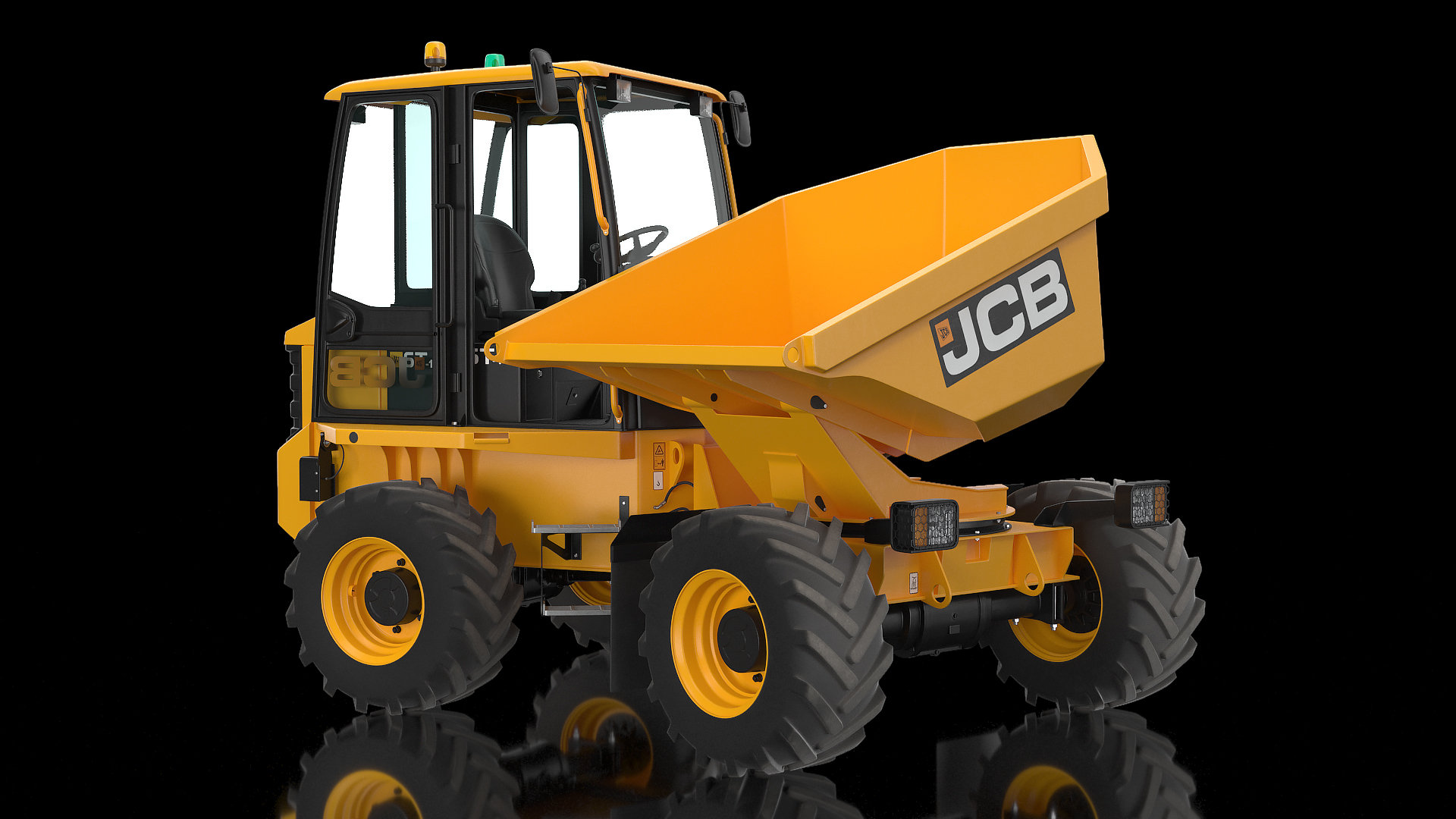 JCB 6T-1 Cabbed Site Dumper Rigged 3D model