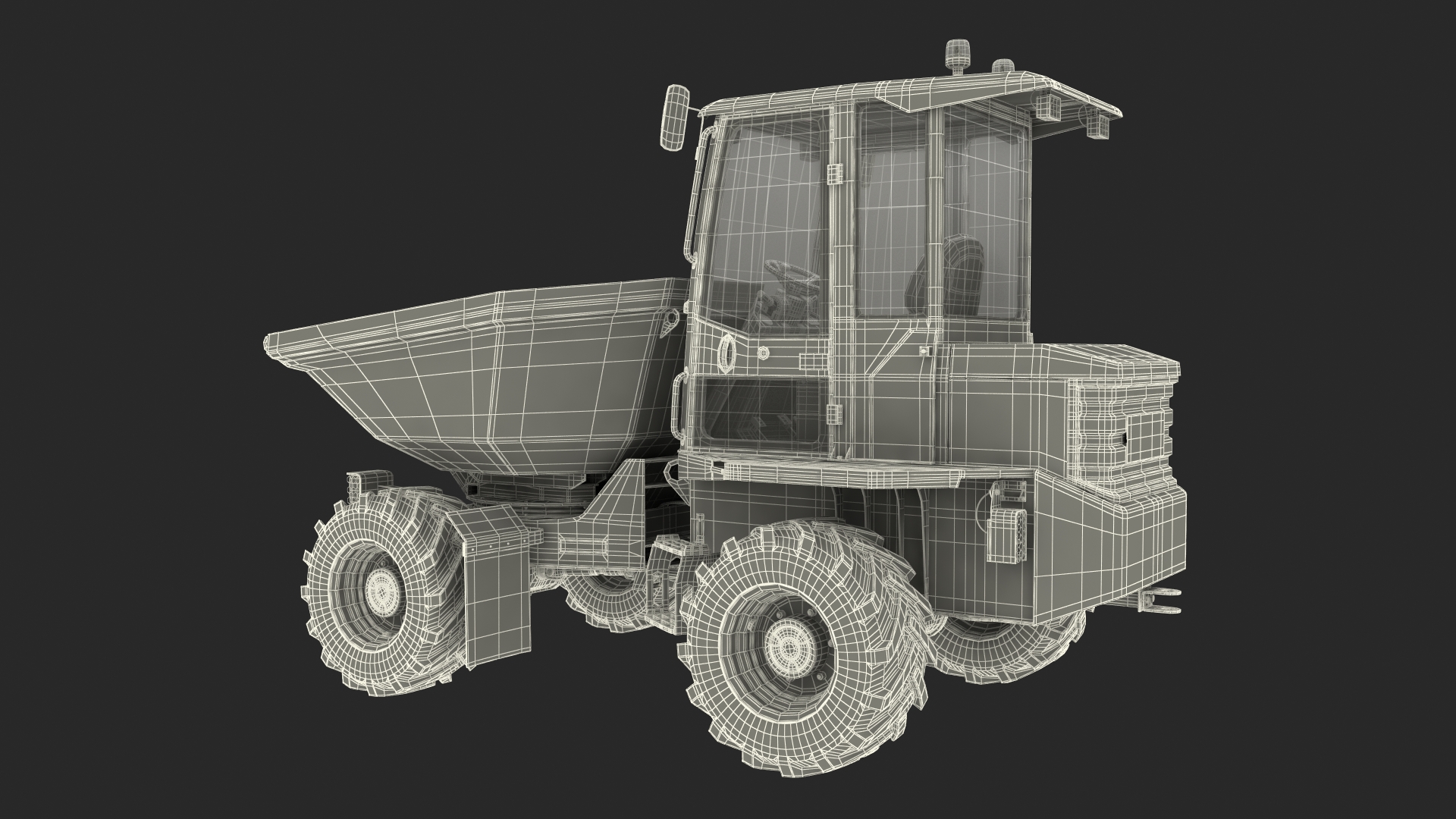 JCB 6T-1 Cabbed Site Dumper Rigged 3D model