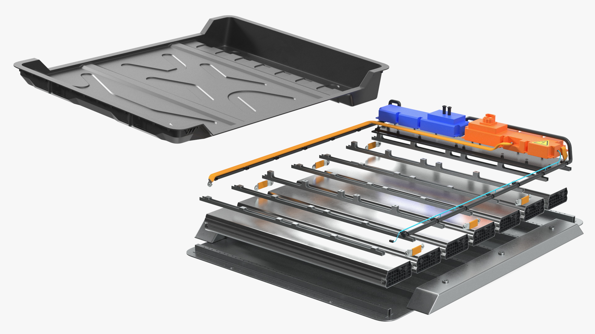 3D model Electric Car Battery Open