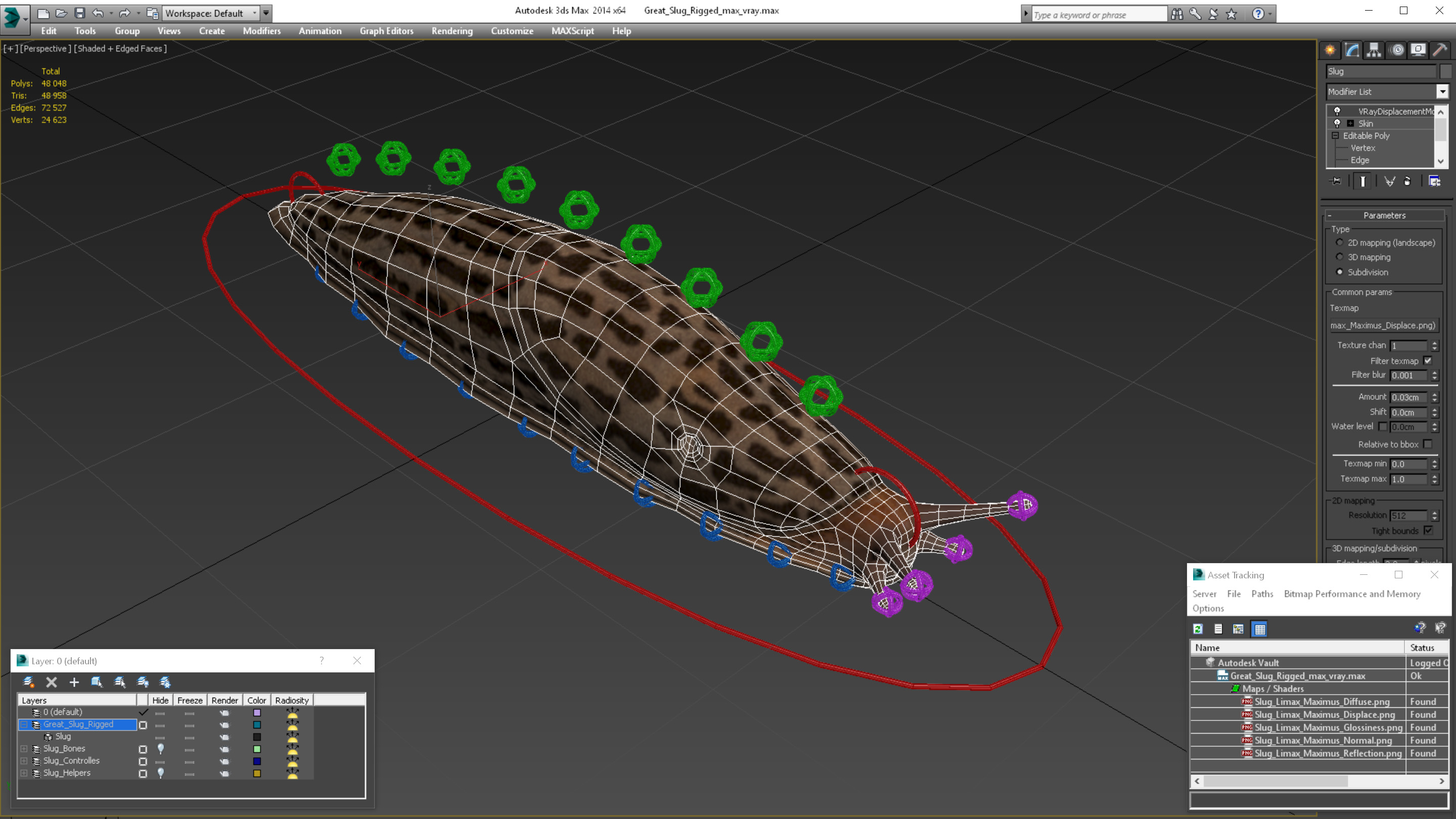 3D Great Slug Rigged for Cinema 4D