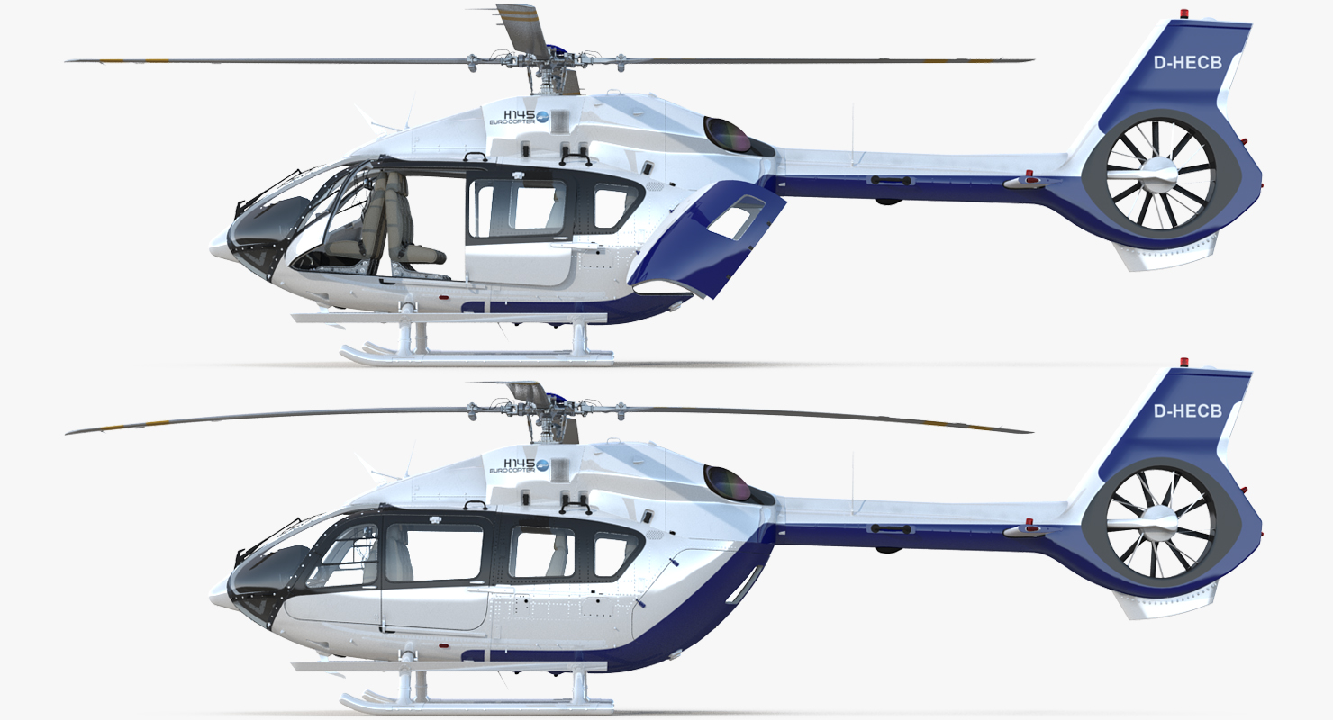 Light Utility Helicopter Eurocopter EC145 T2 3D model