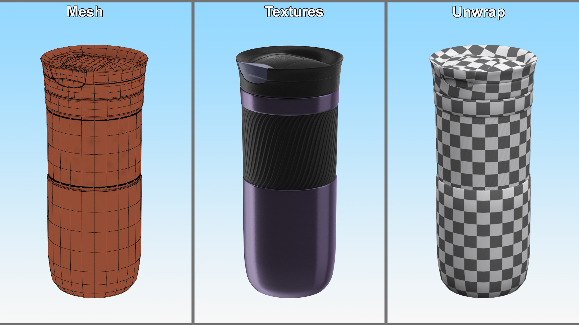 Thermo Cup Stainless Purple 3D