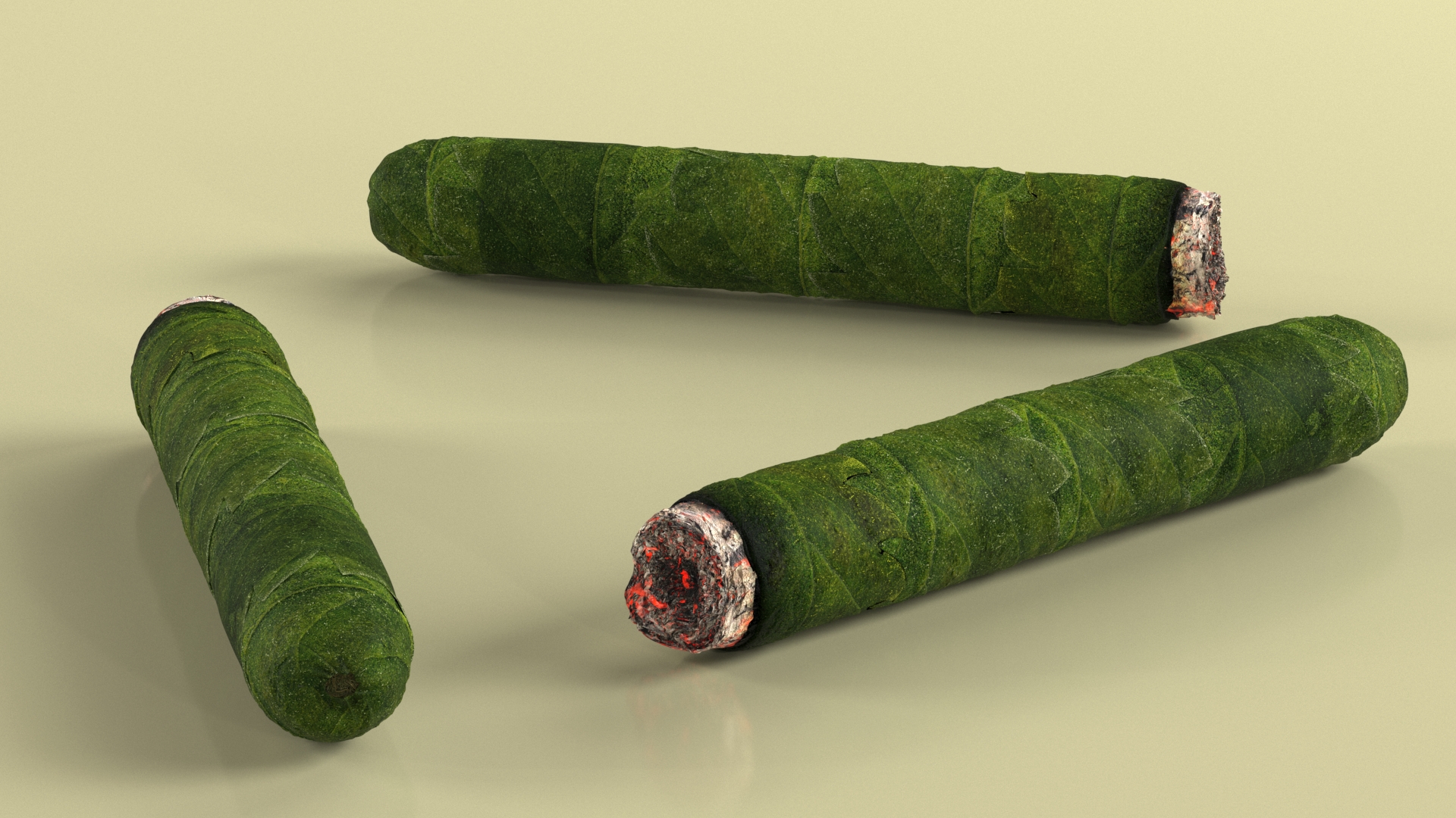 Cannabis Cigar Burning 3D