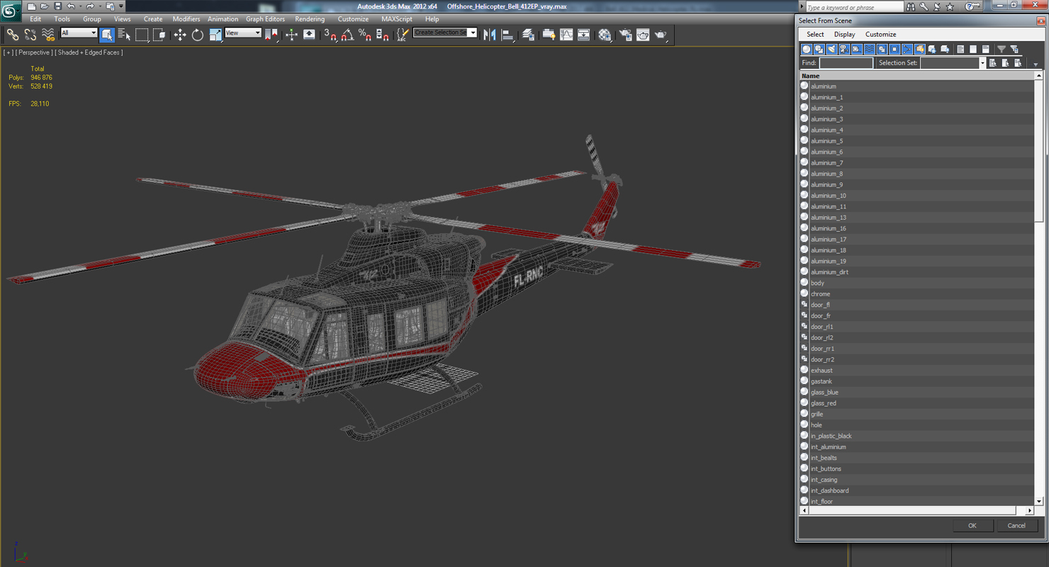 3D model Offshore Helicopter Bell 412EP