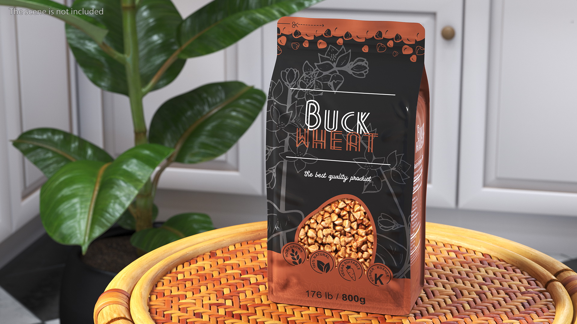 3D Wholegrain Buckwheat Package model