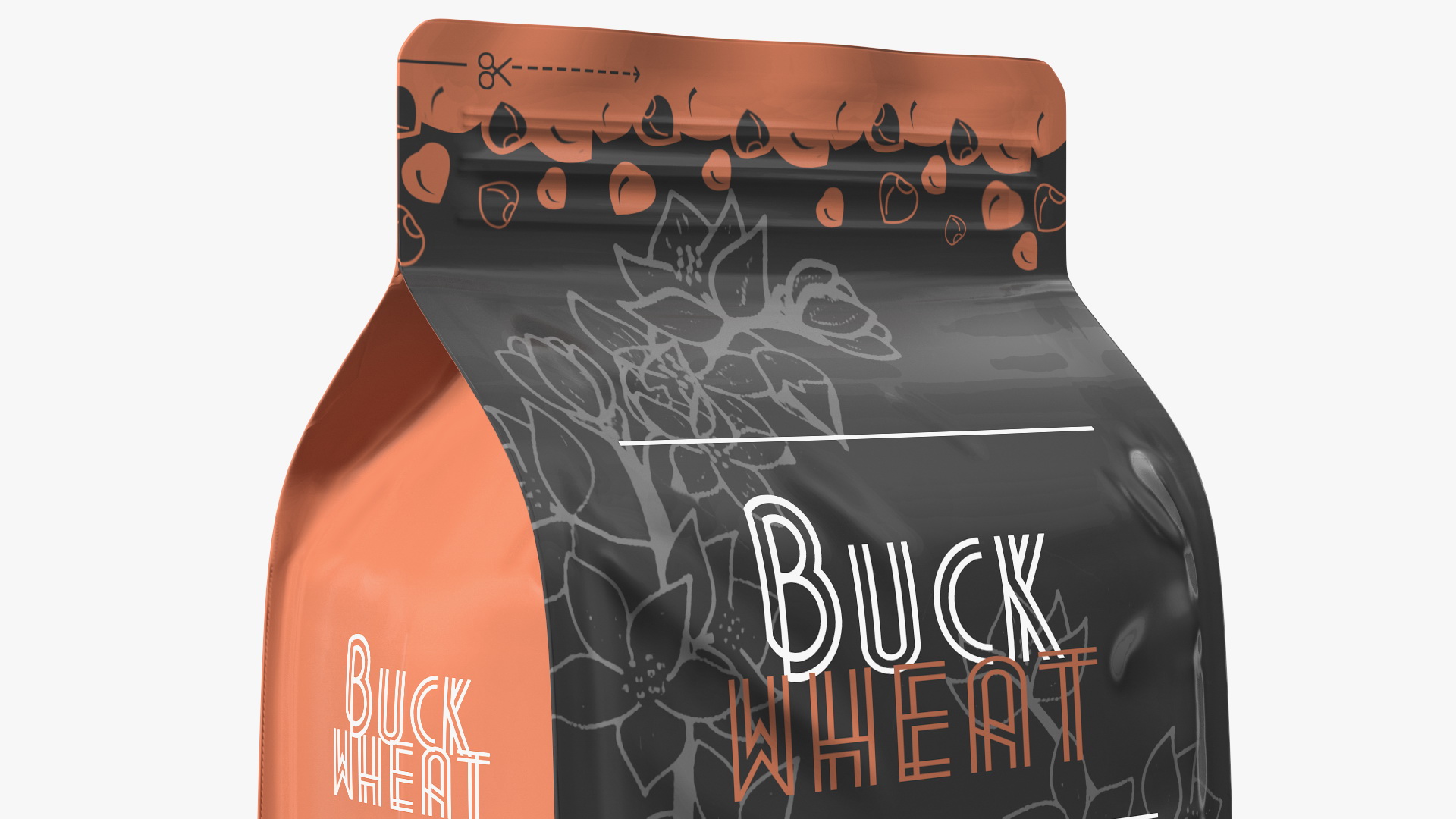 3D Wholegrain Buckwheat Package model