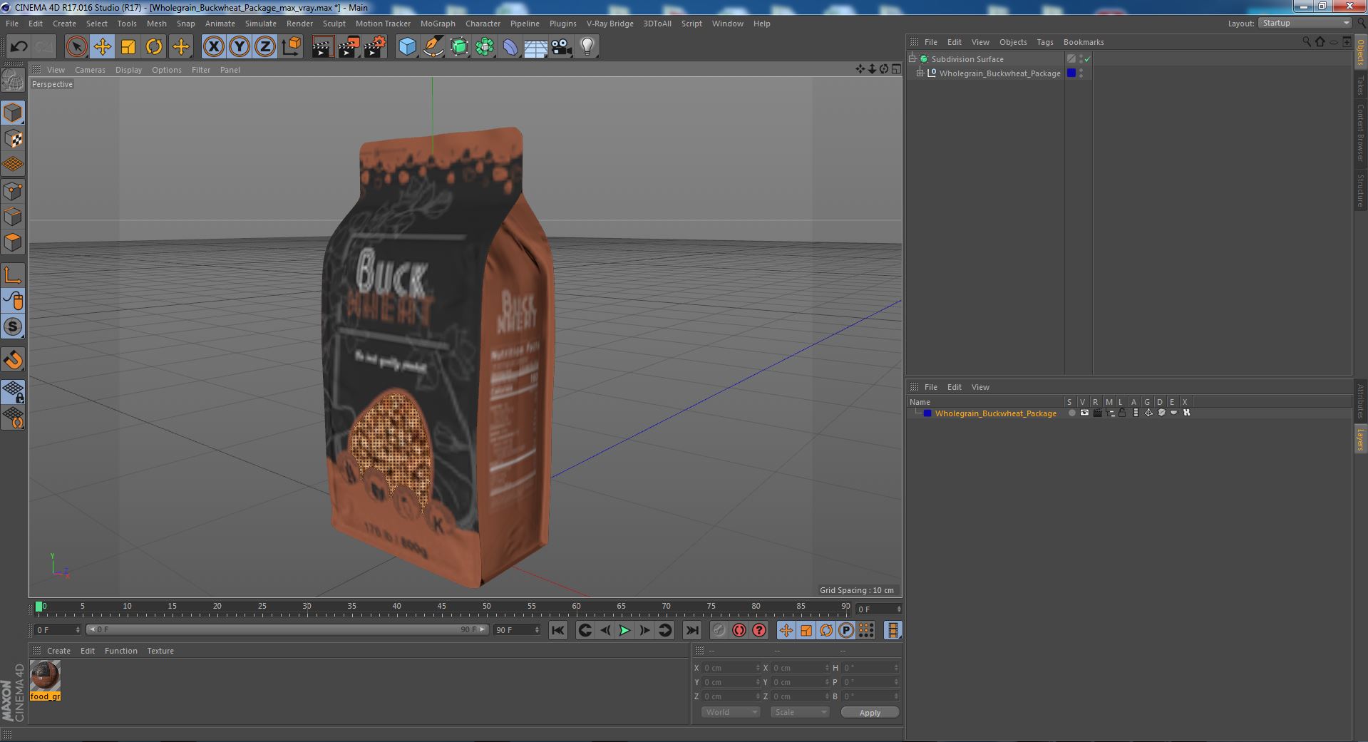 3D Wholegrain Buckwheat Package model