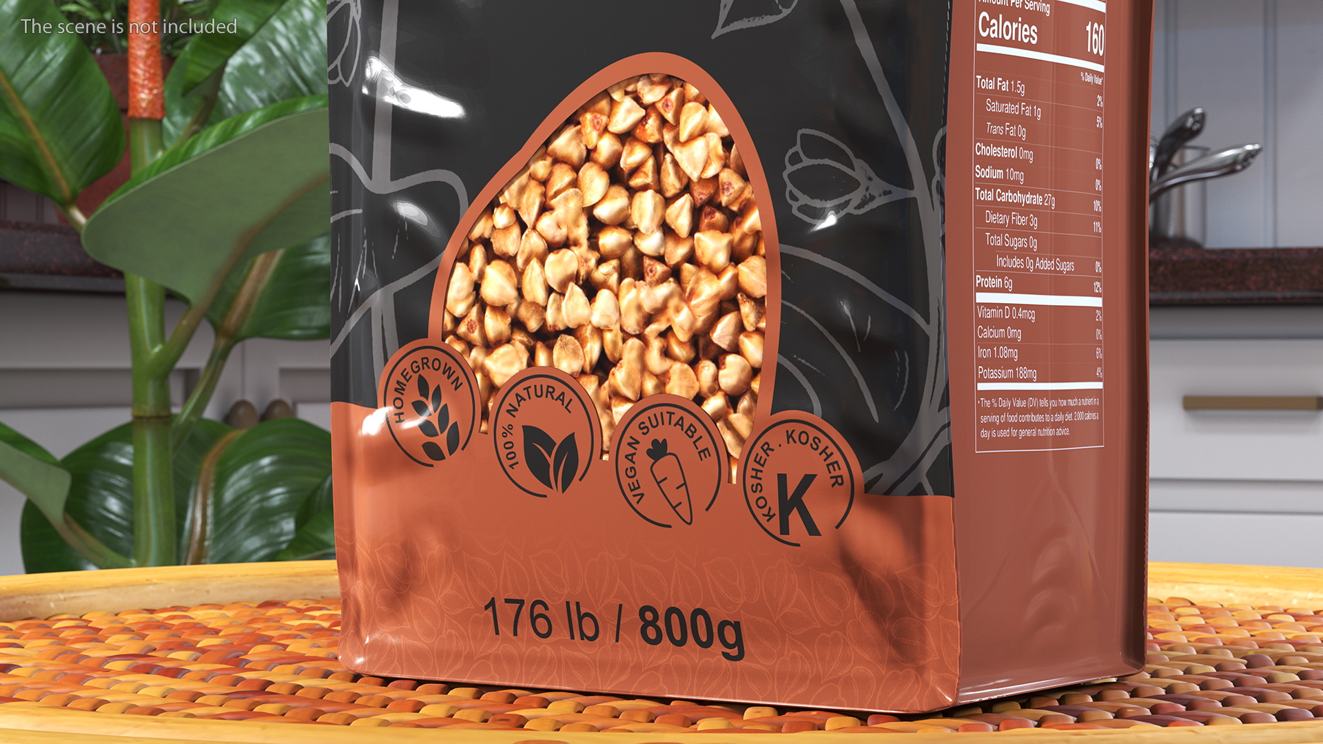 3D Wholegrain Buckwheat Package model