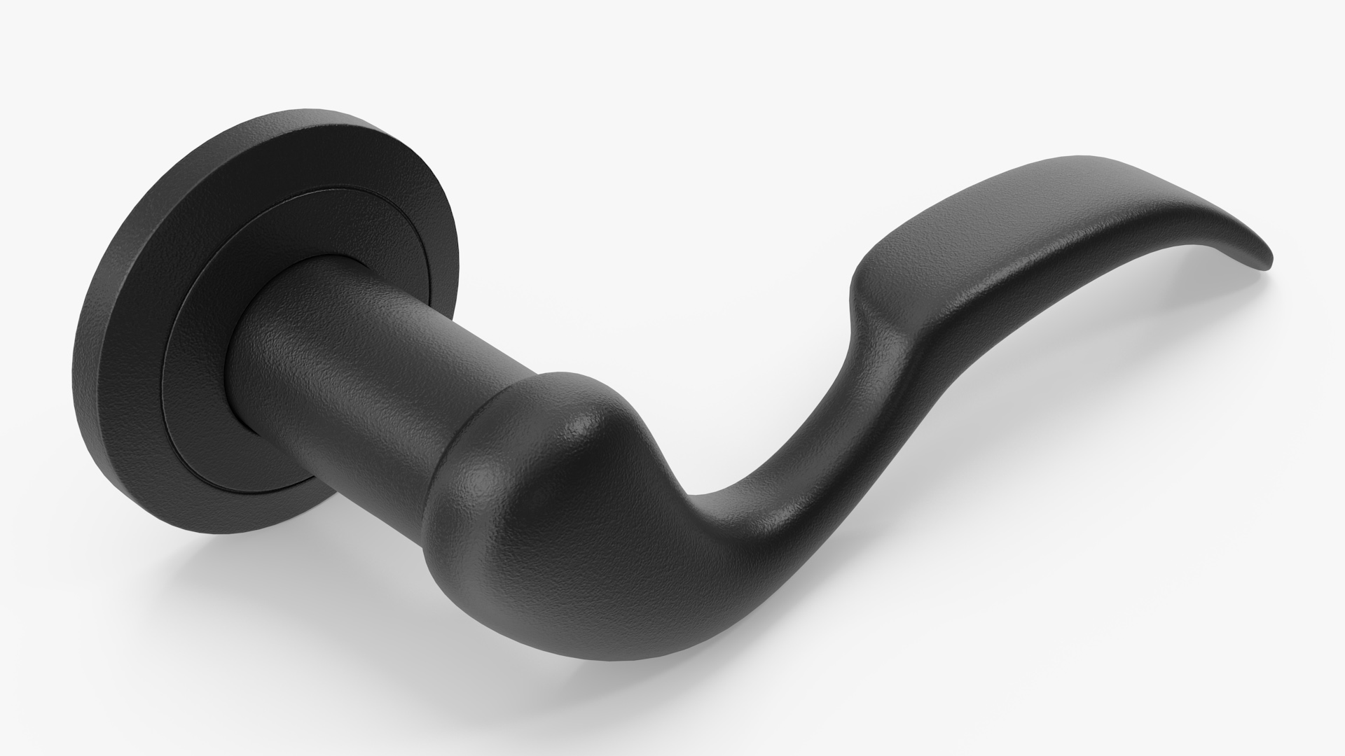 Black Curly Door Handles 3D model