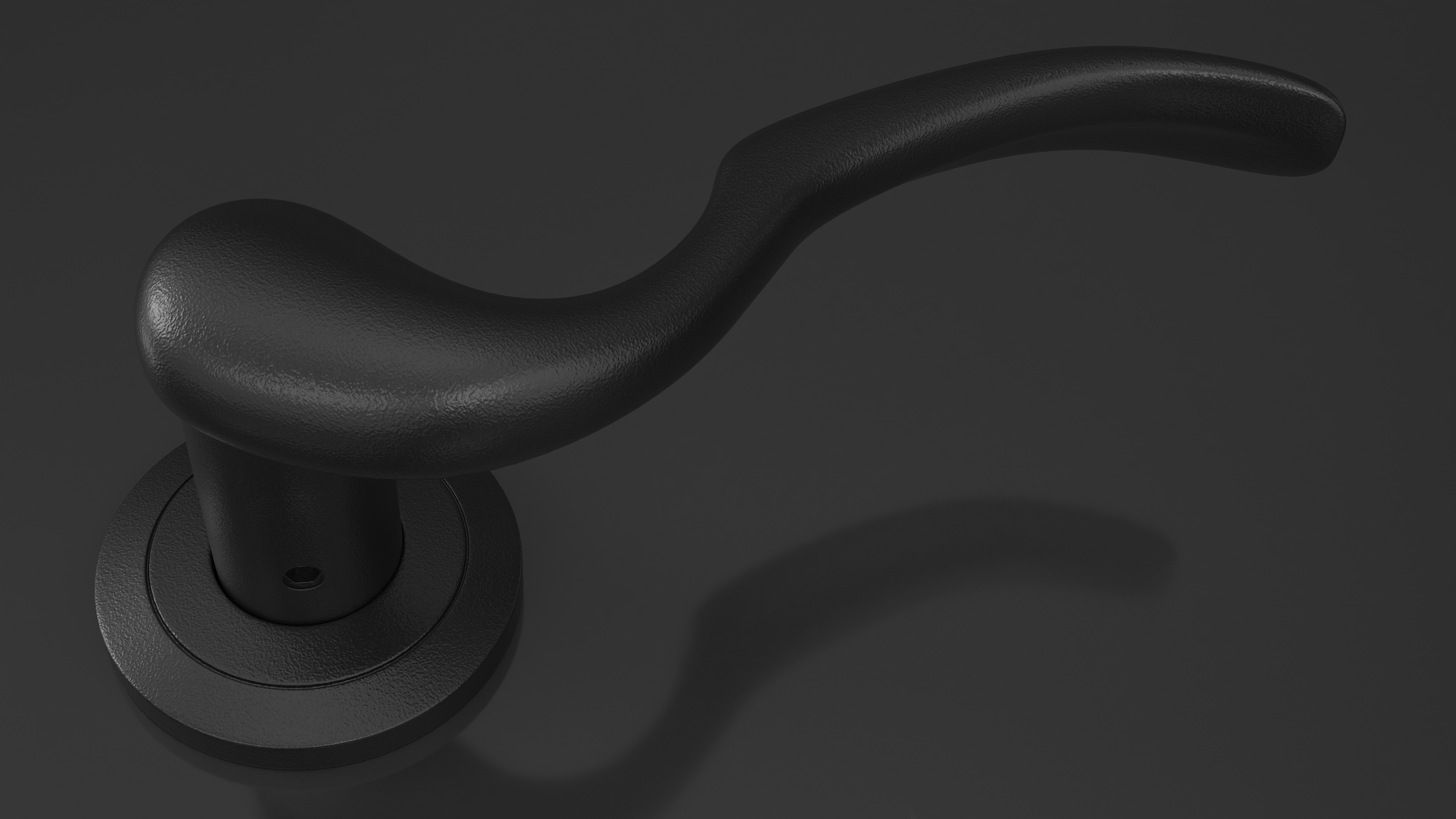 Black Curly Door Handles 3D model