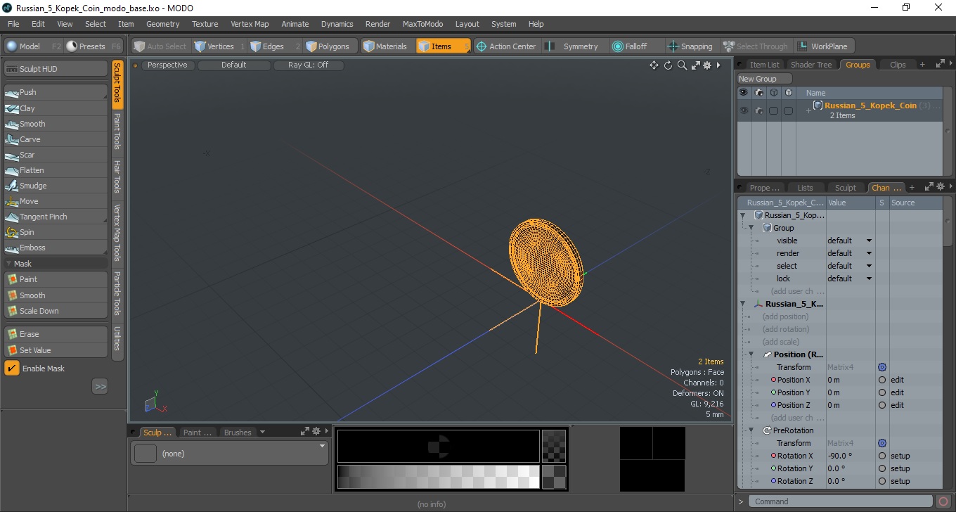 3D model Russian 5 Kopek Coin