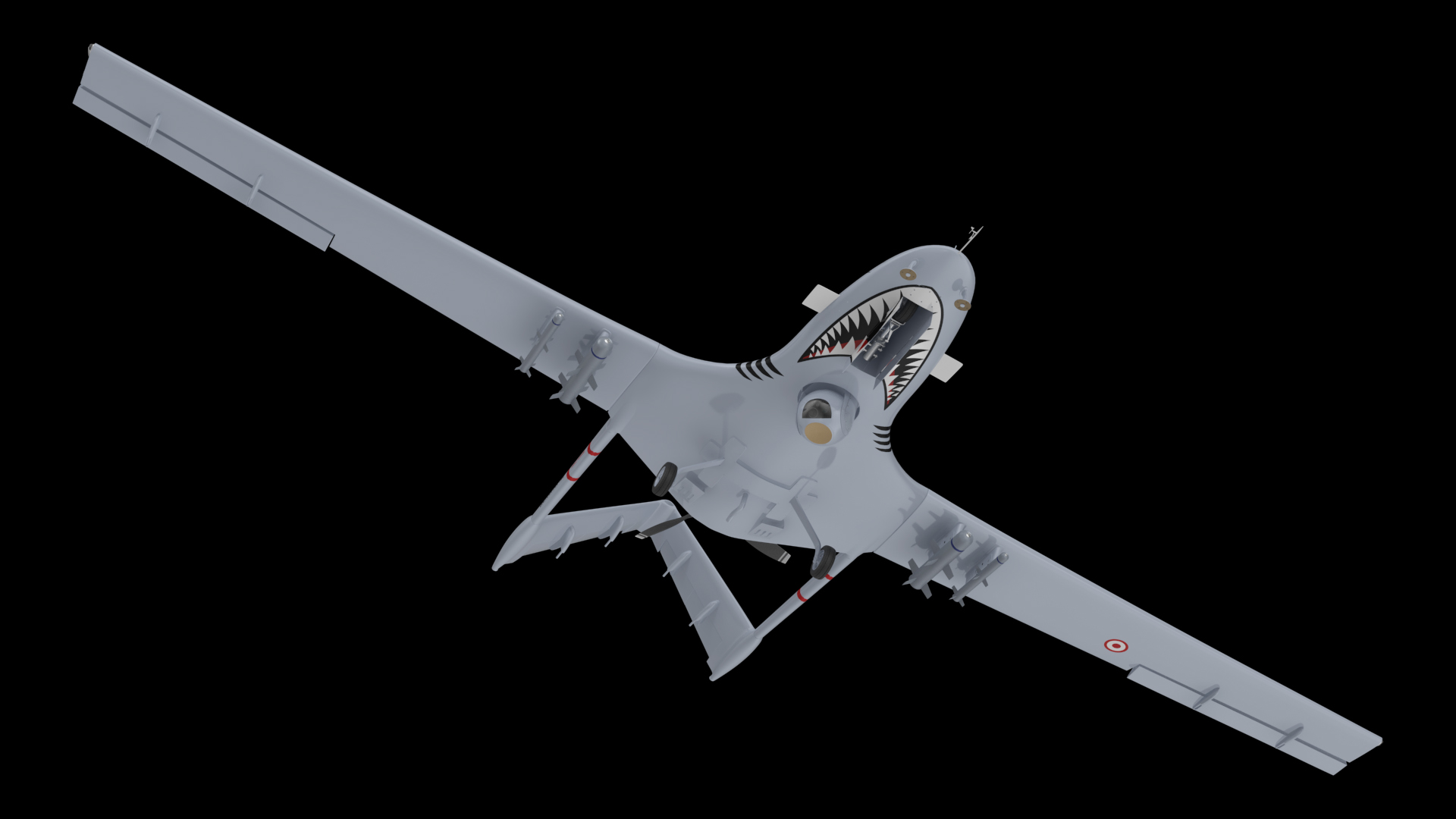 3D Bayraktar TB2 Unmanned Combat Aerial Vehicle Rigged