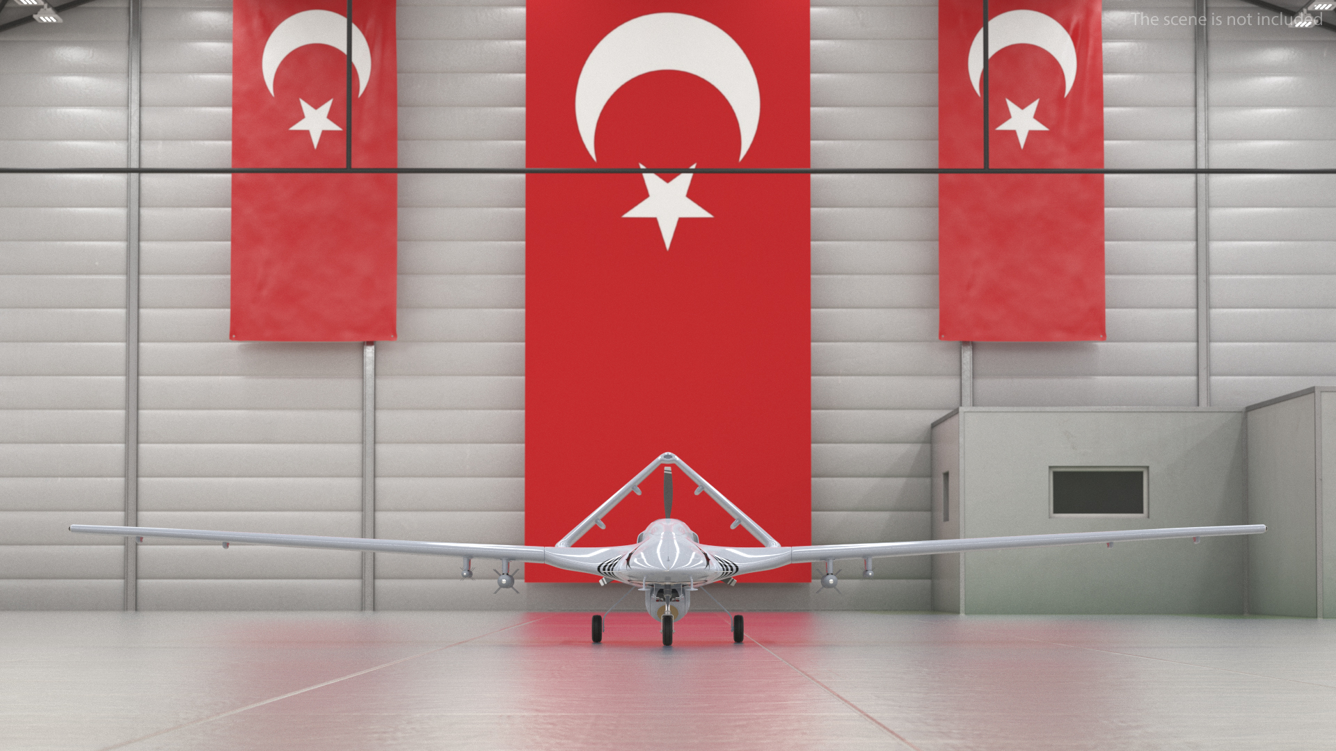 3D Bayraktar TB2 Unmanned Combat Aerial Vehicle Rigged