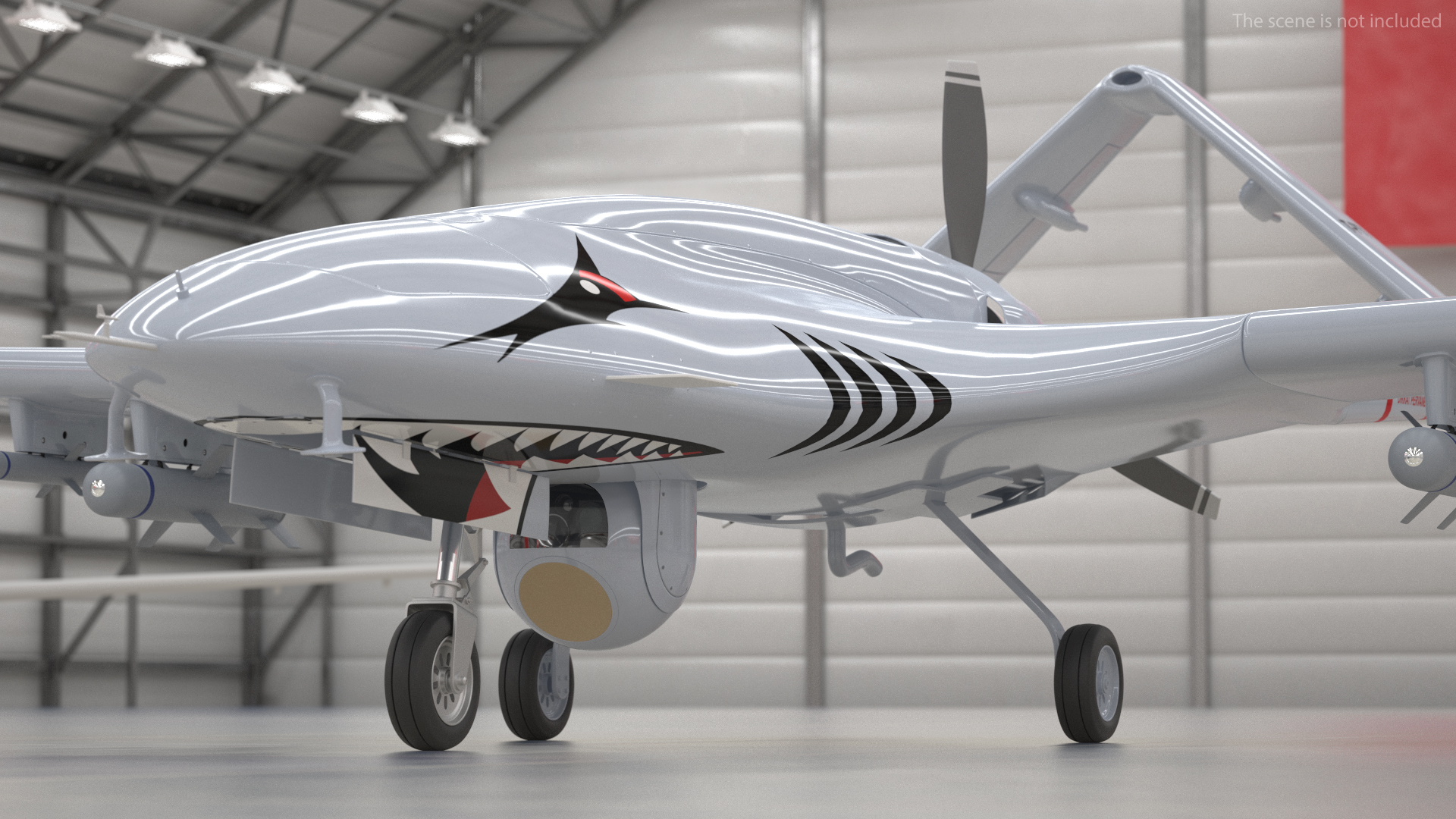 3D Bayraktar TB2 Unmanned Combat Aerial Vehicle Rigged