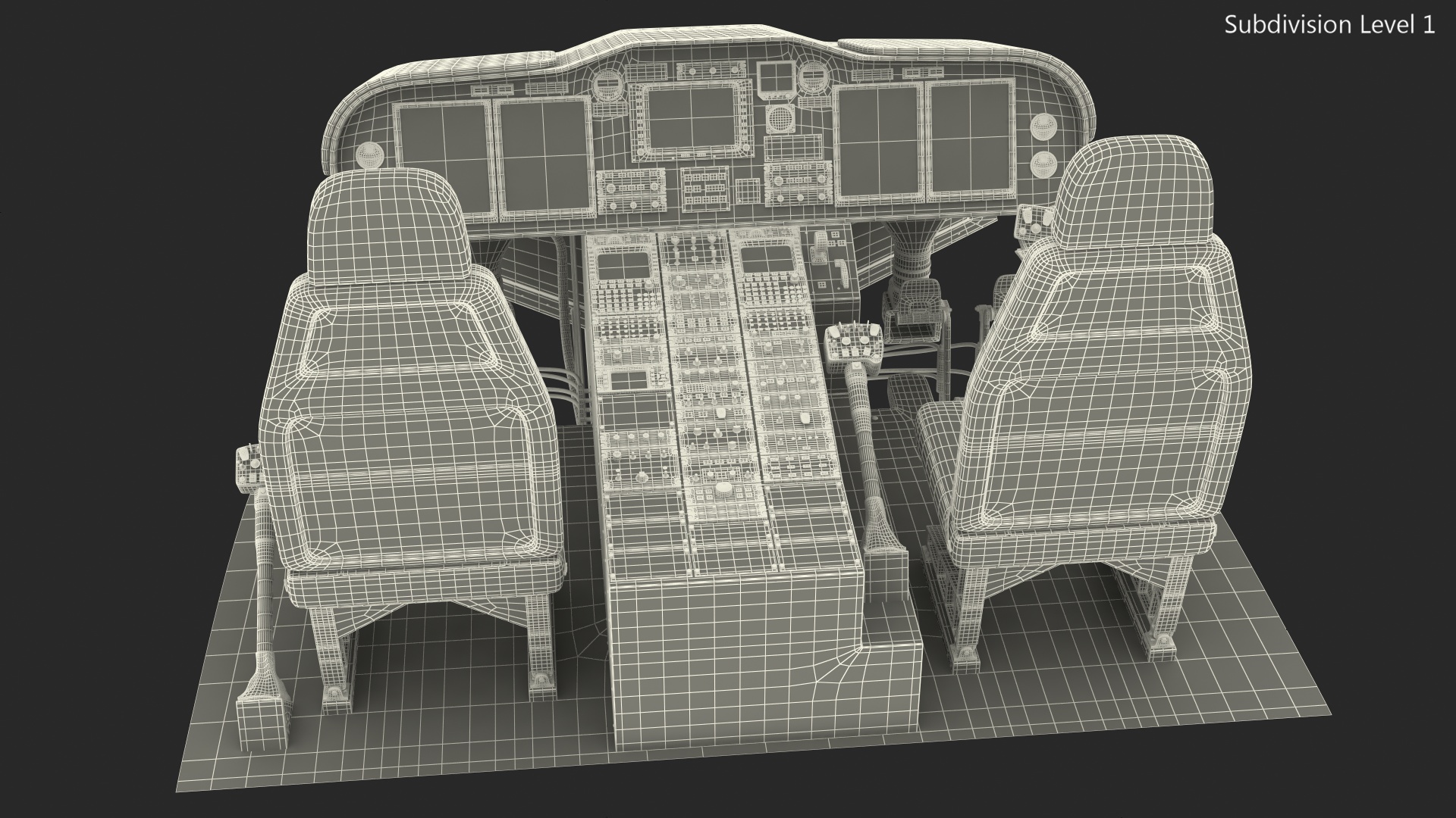 Helicopter Pilot Cabin 3D