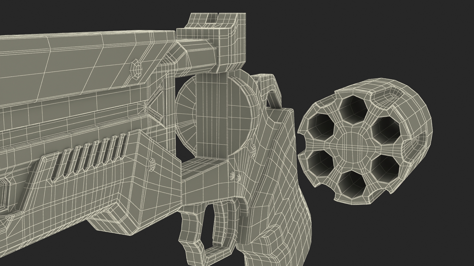 3D Futuristic Sci Fi Revolver Pistol model