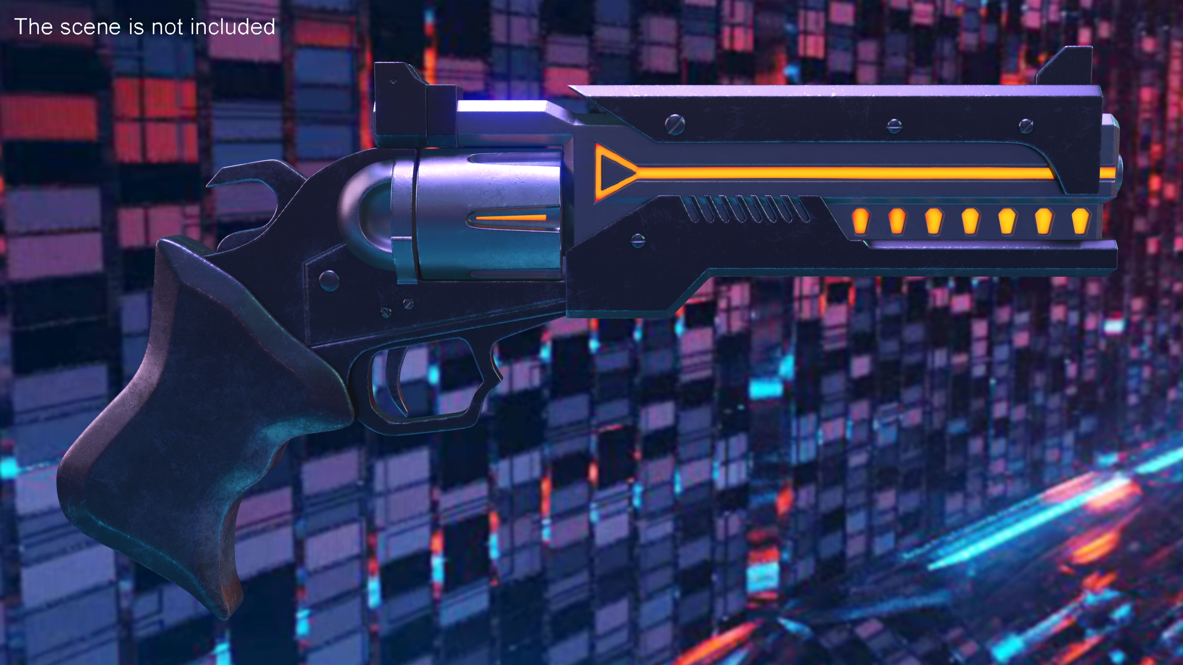 3D Futuristic Sci Fi Revolver Pistol model