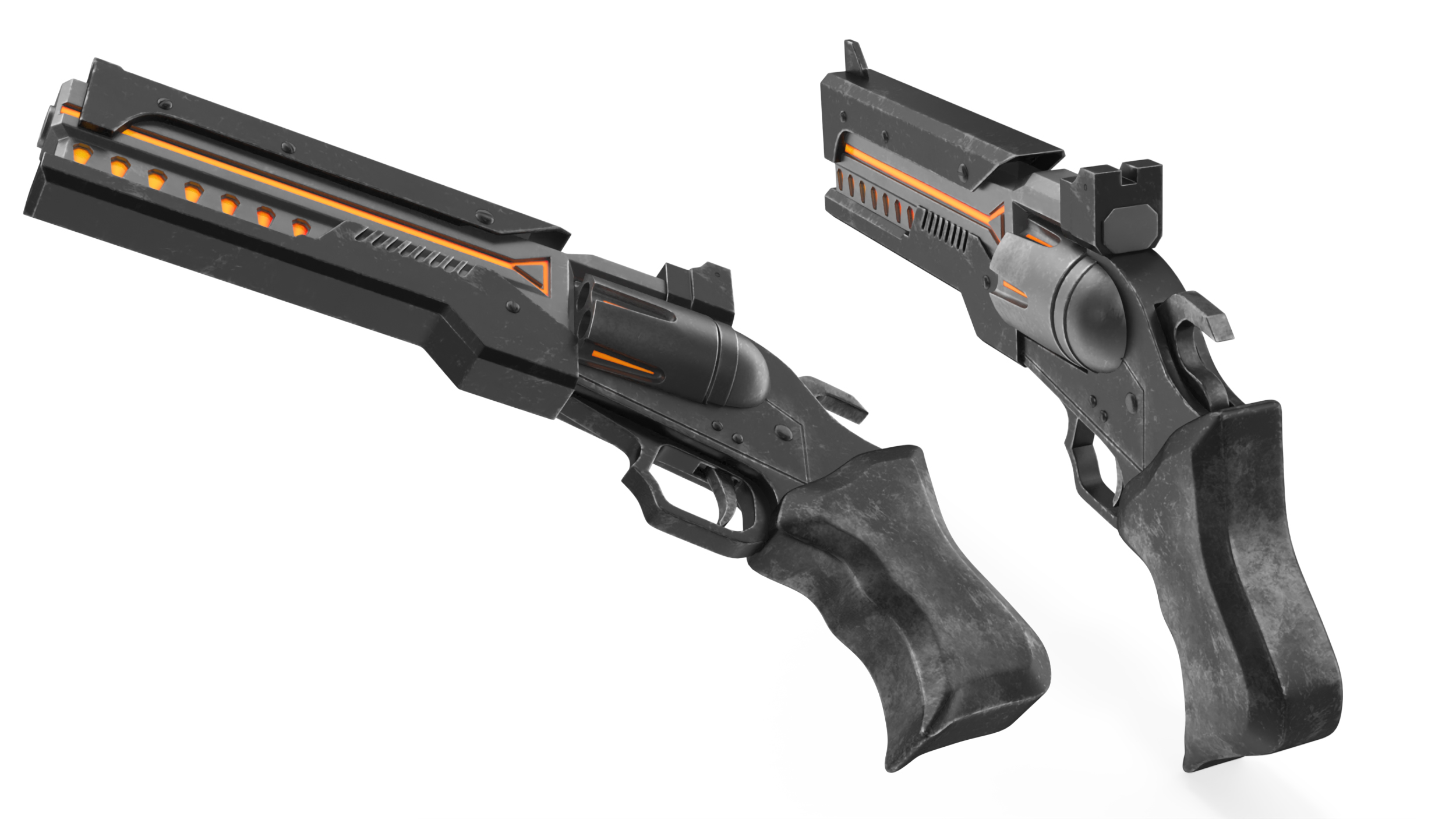 3D Futuristic Sci Fi Revolver Pistol model