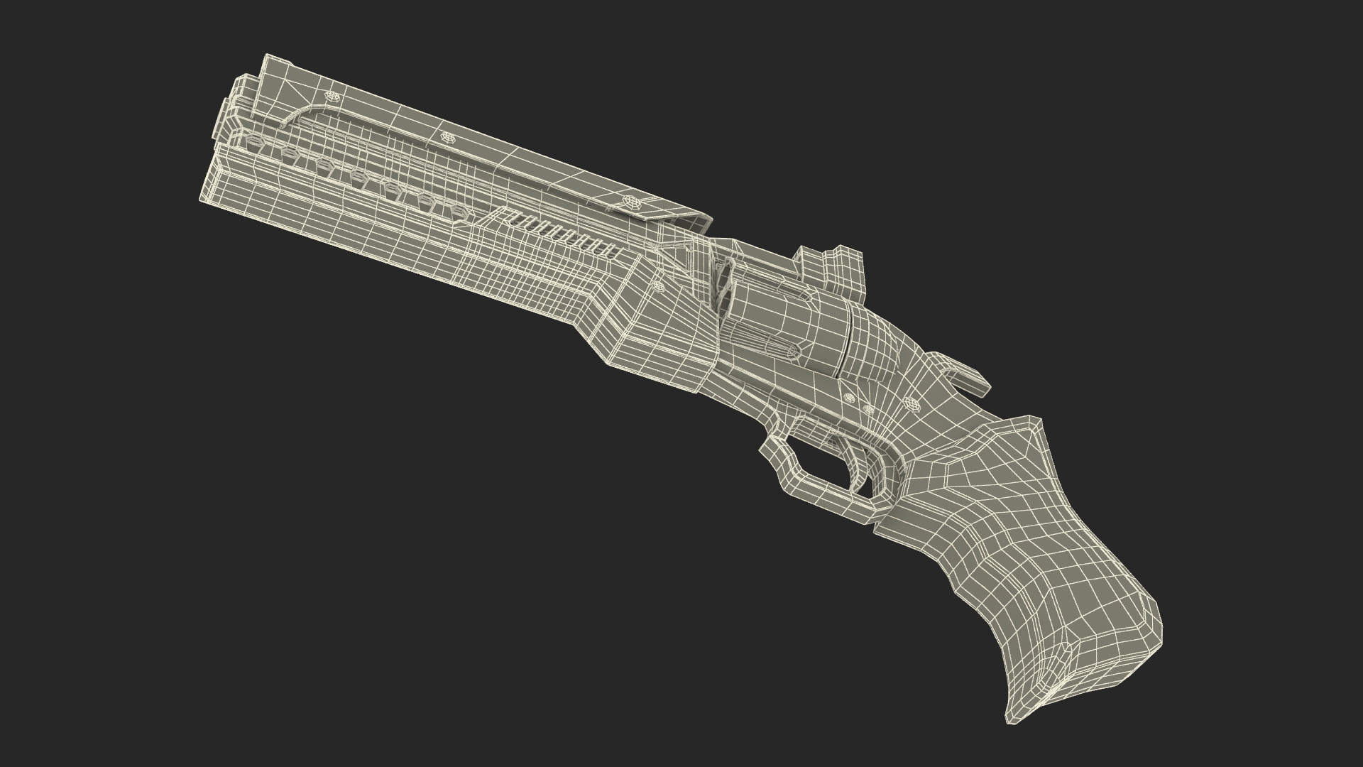 3D Futuristic Sci Fi Revolver Pistol model